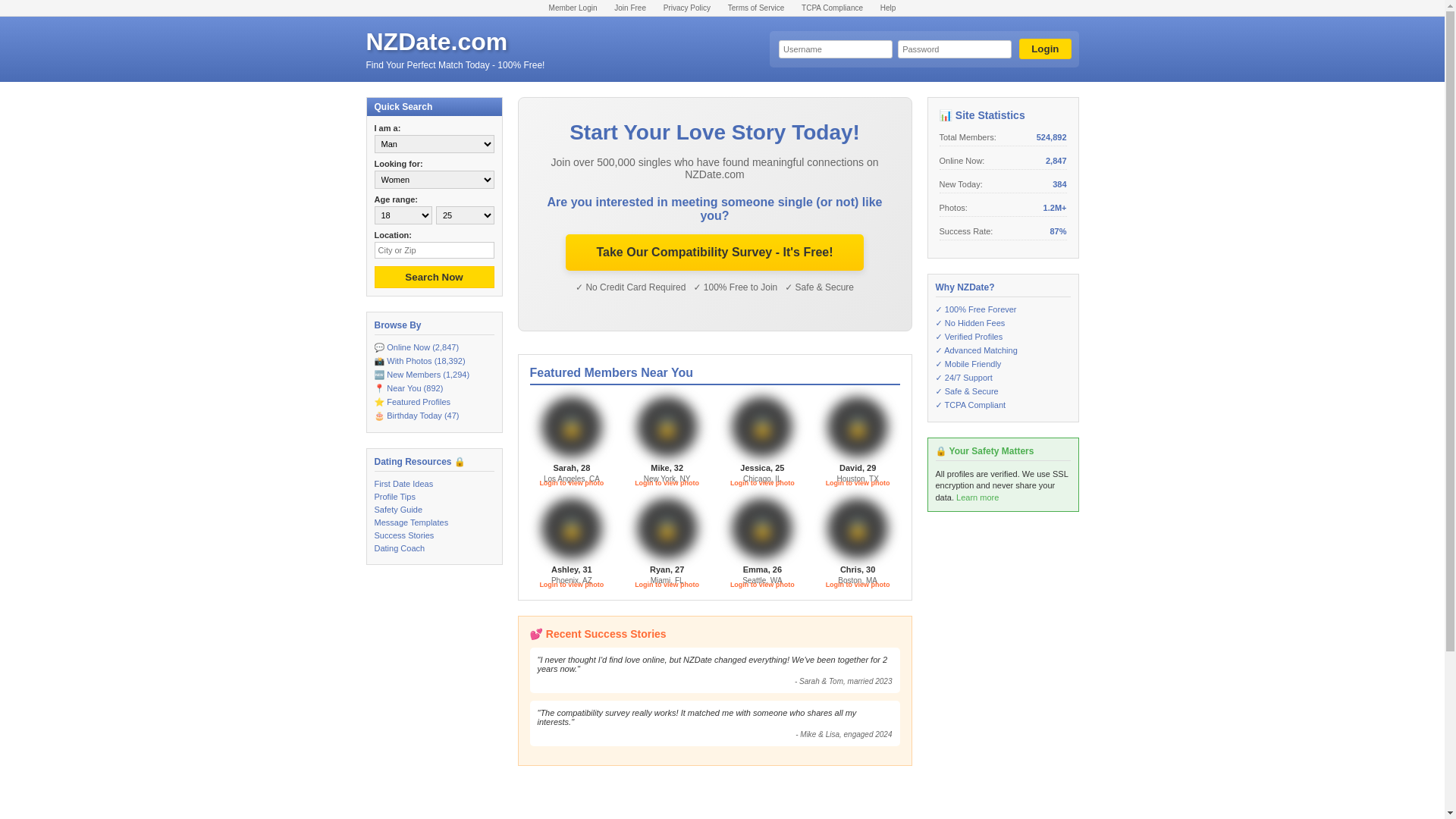 website screenshot of https://nzdate.pages.dev/
