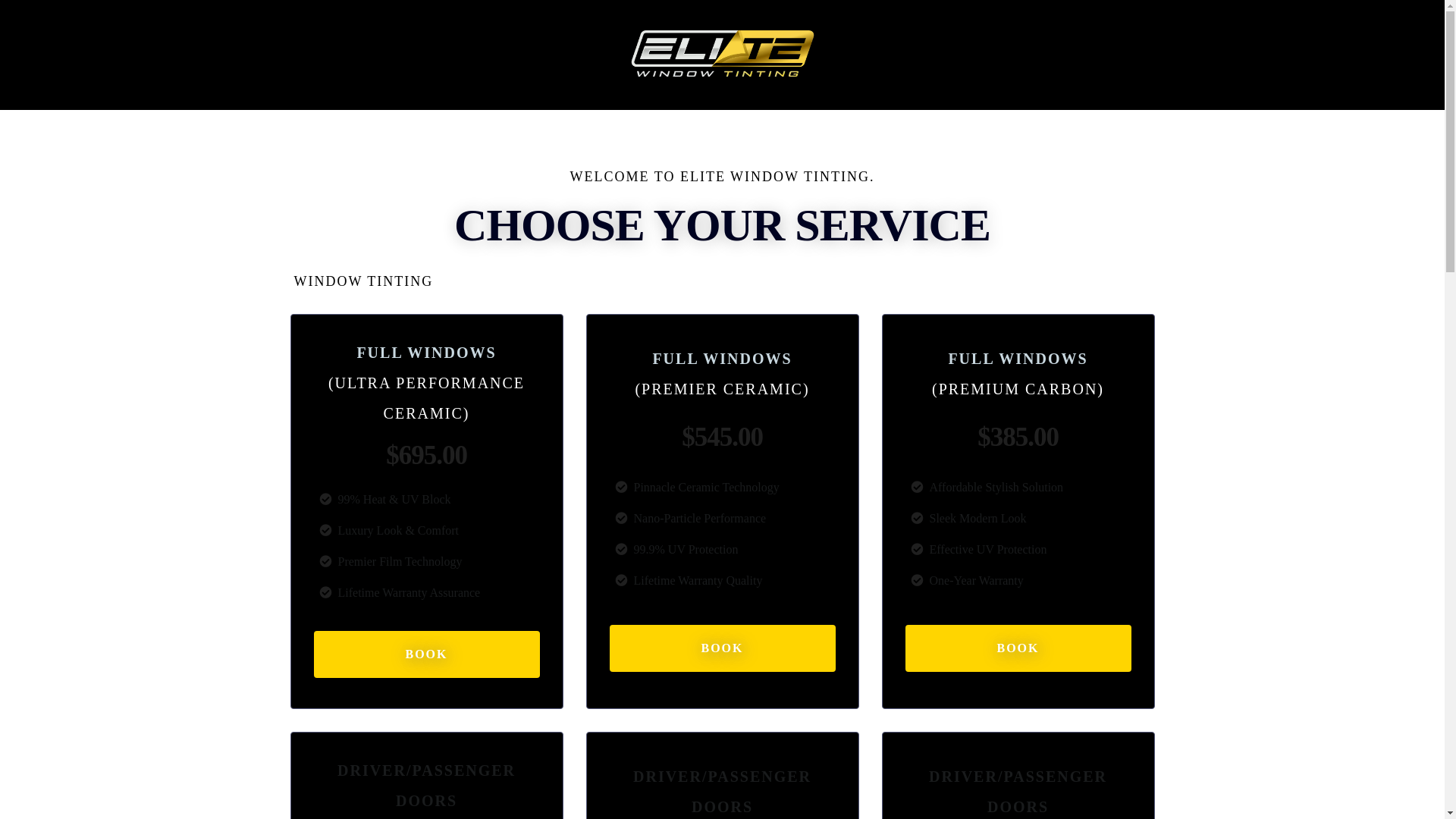 website screenshot of https://book-elitewindowtintingreno.com/