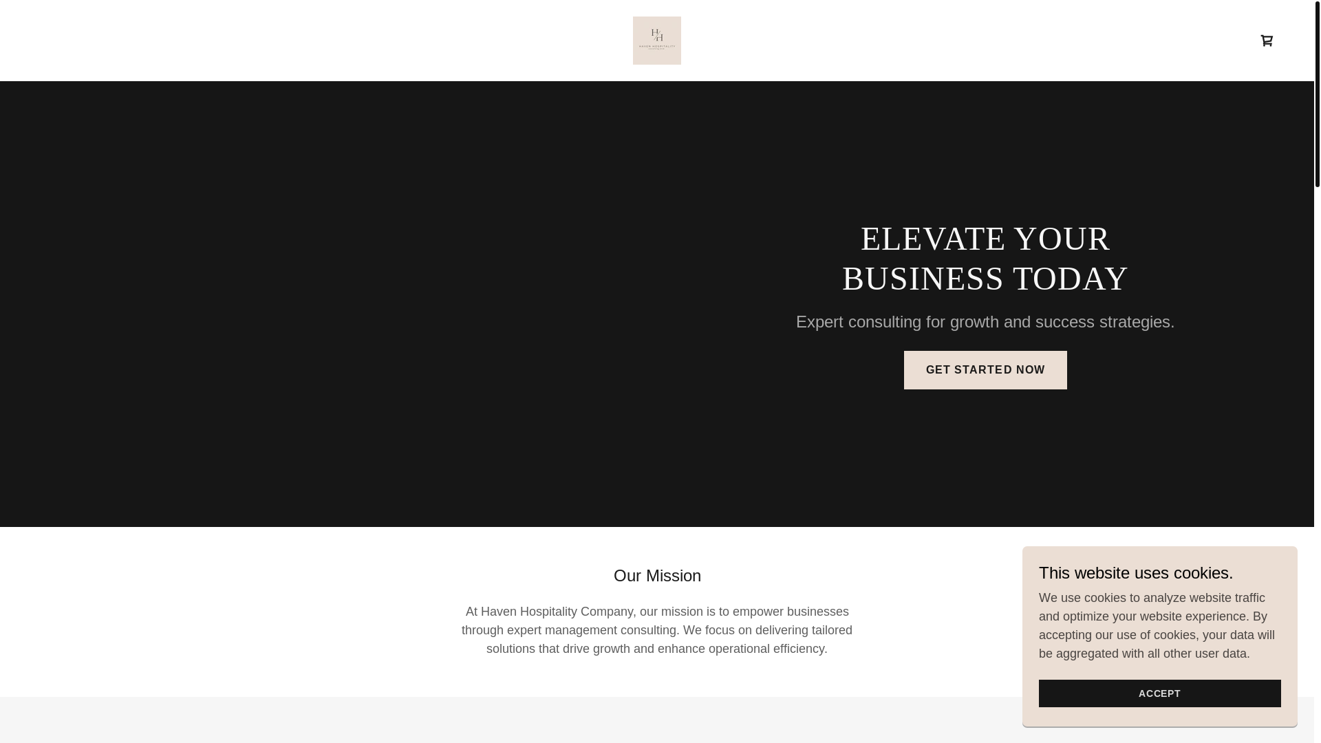 website screenshot of https://havenhospitalityconsulting.com/