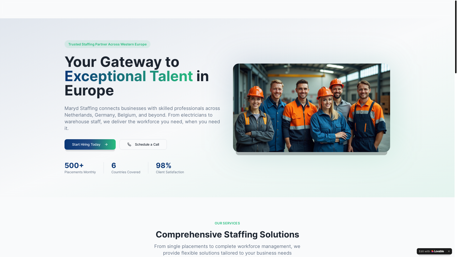 website screenshot of https://marydrecruitment.com/