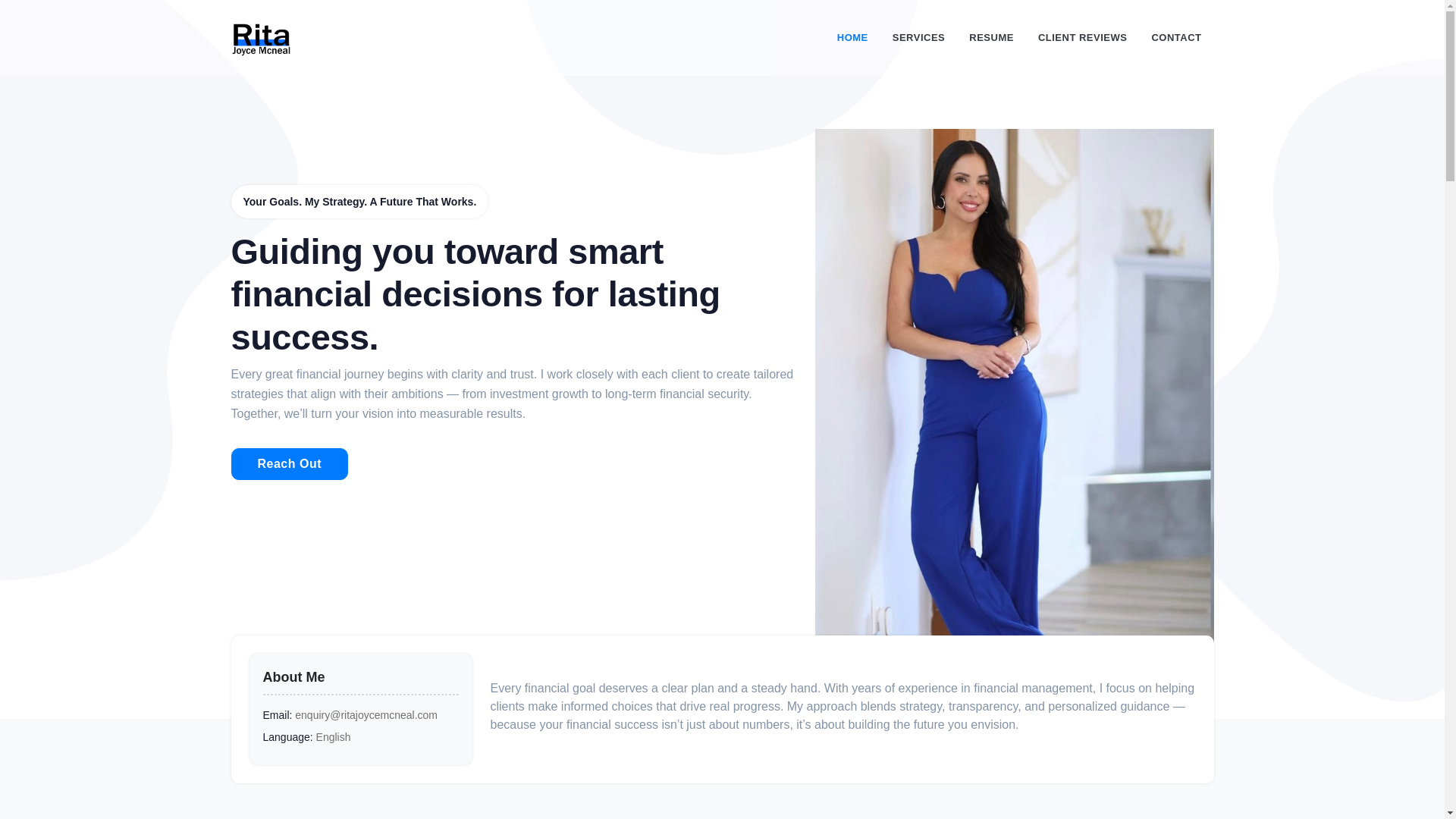 website screenshot of https://ritajoycemcneal.com/