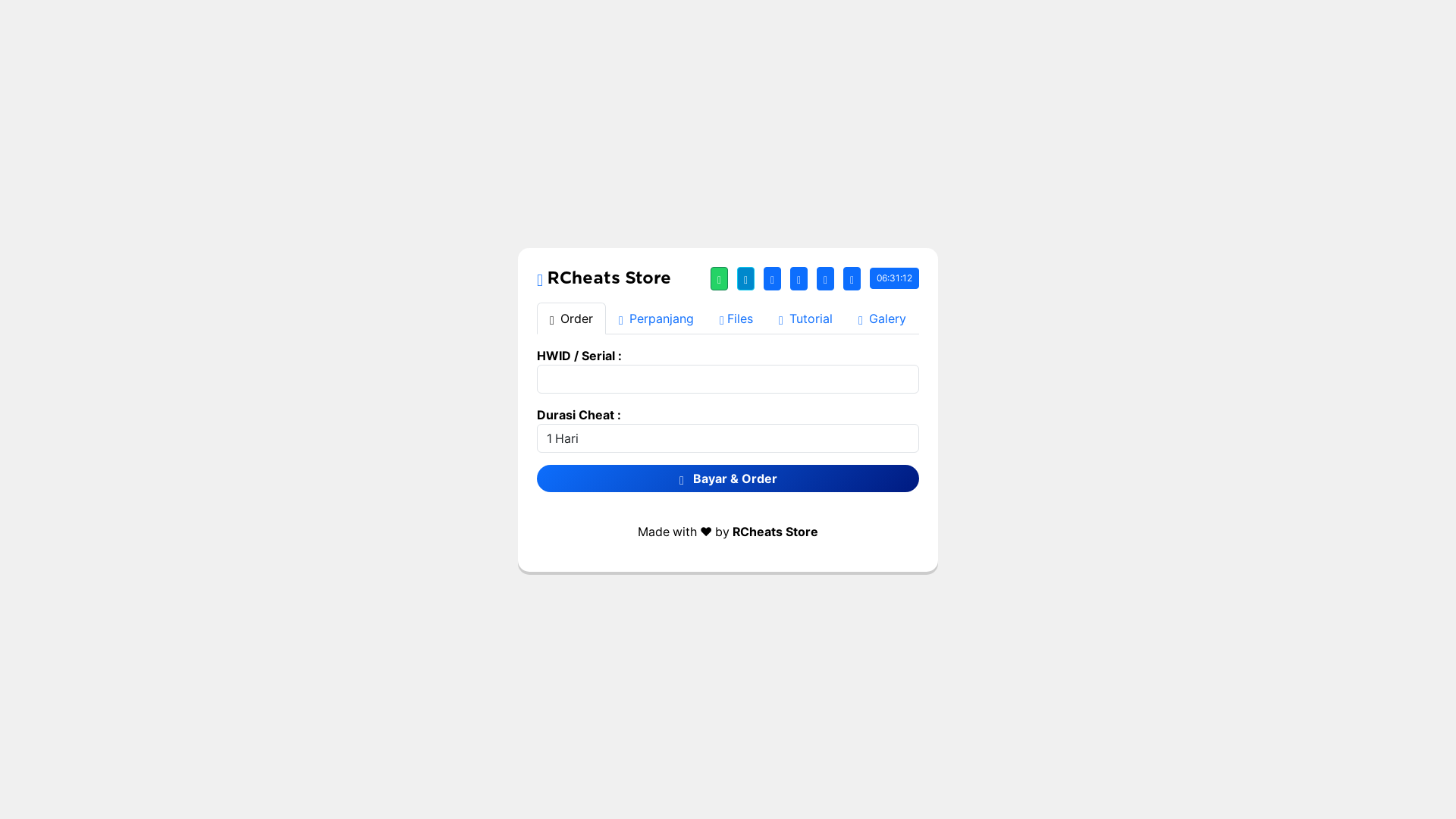 website screenshot of https://belicheat.my.id/