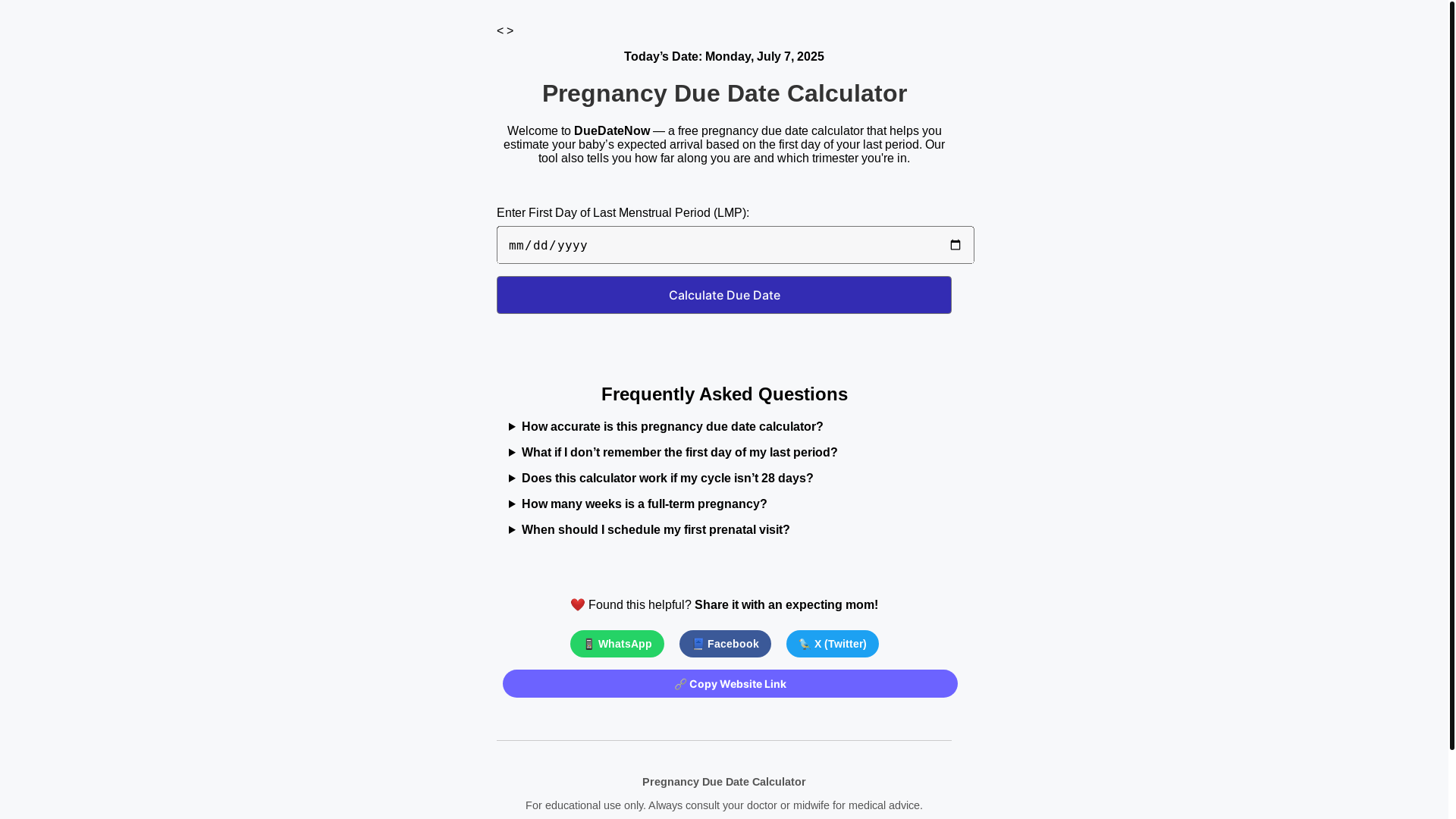 website screenshot of https://duedatenow.online/