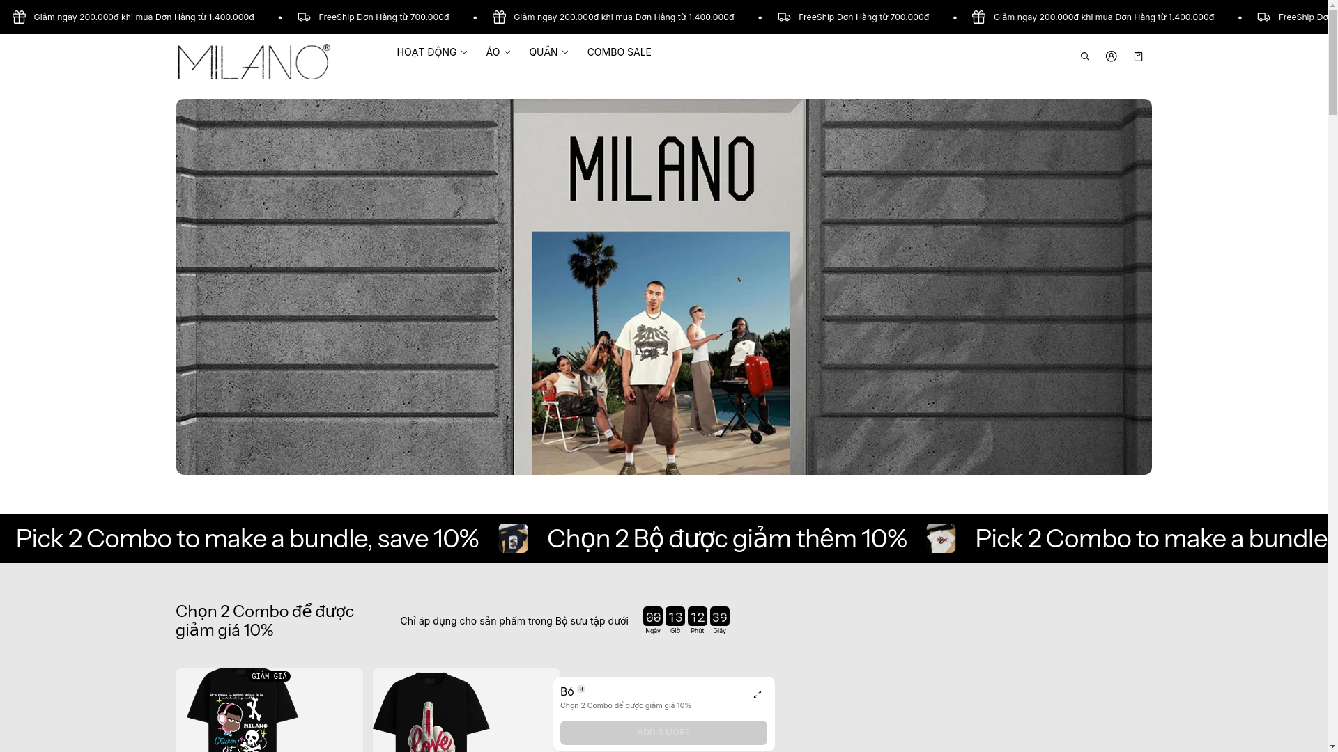 website screenshot of https://milanoclo.vn/