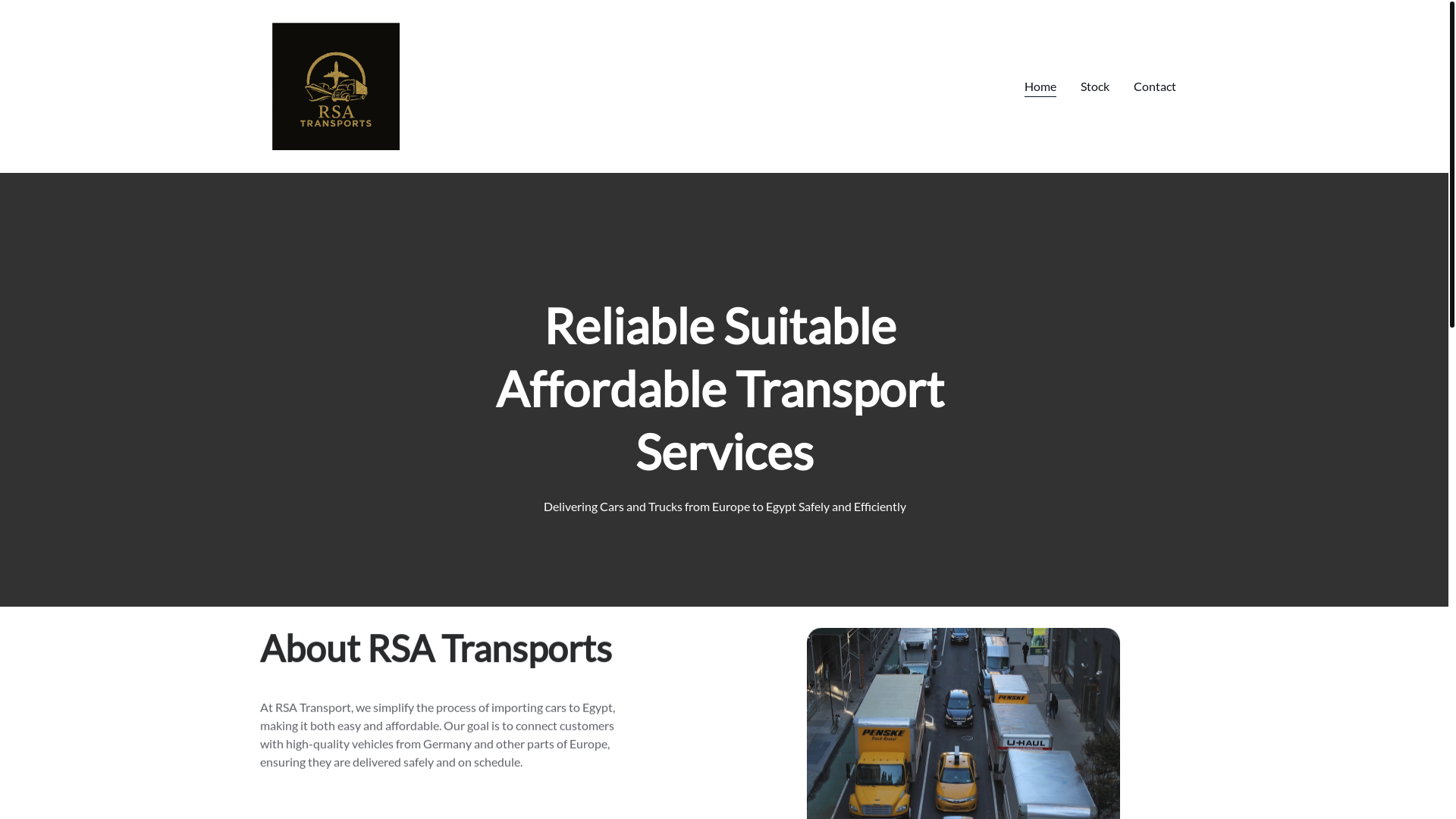 website screenshot of https://rsatransports.com/