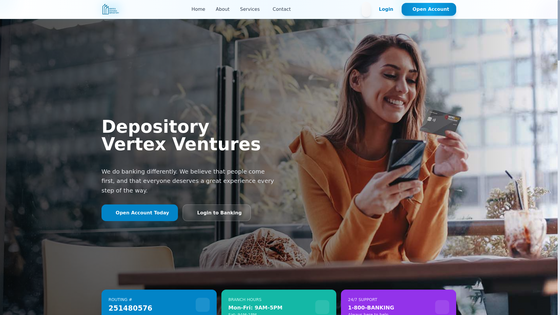 website screenshot of https://www.depositoryvertexventures.net.glennfordchambersllc.com/