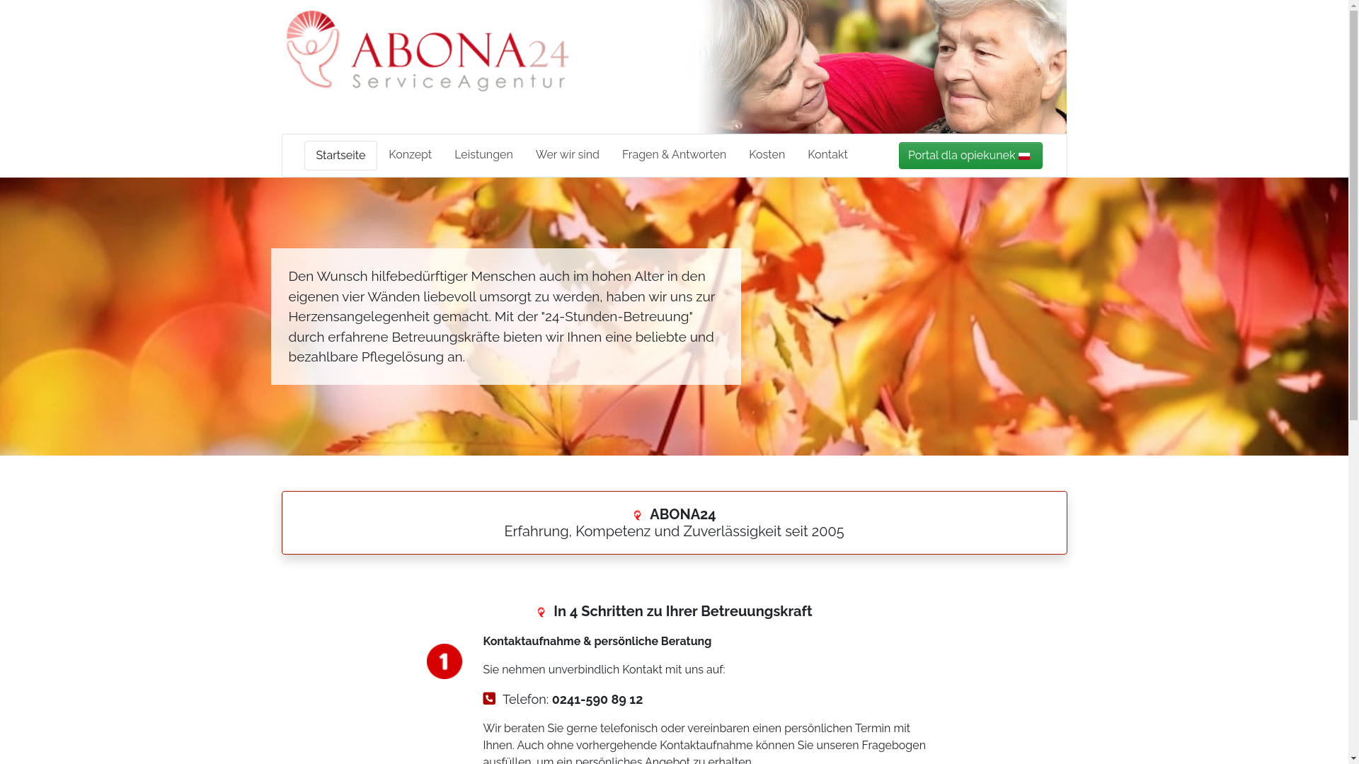 website screenshot of https://abona24.de/