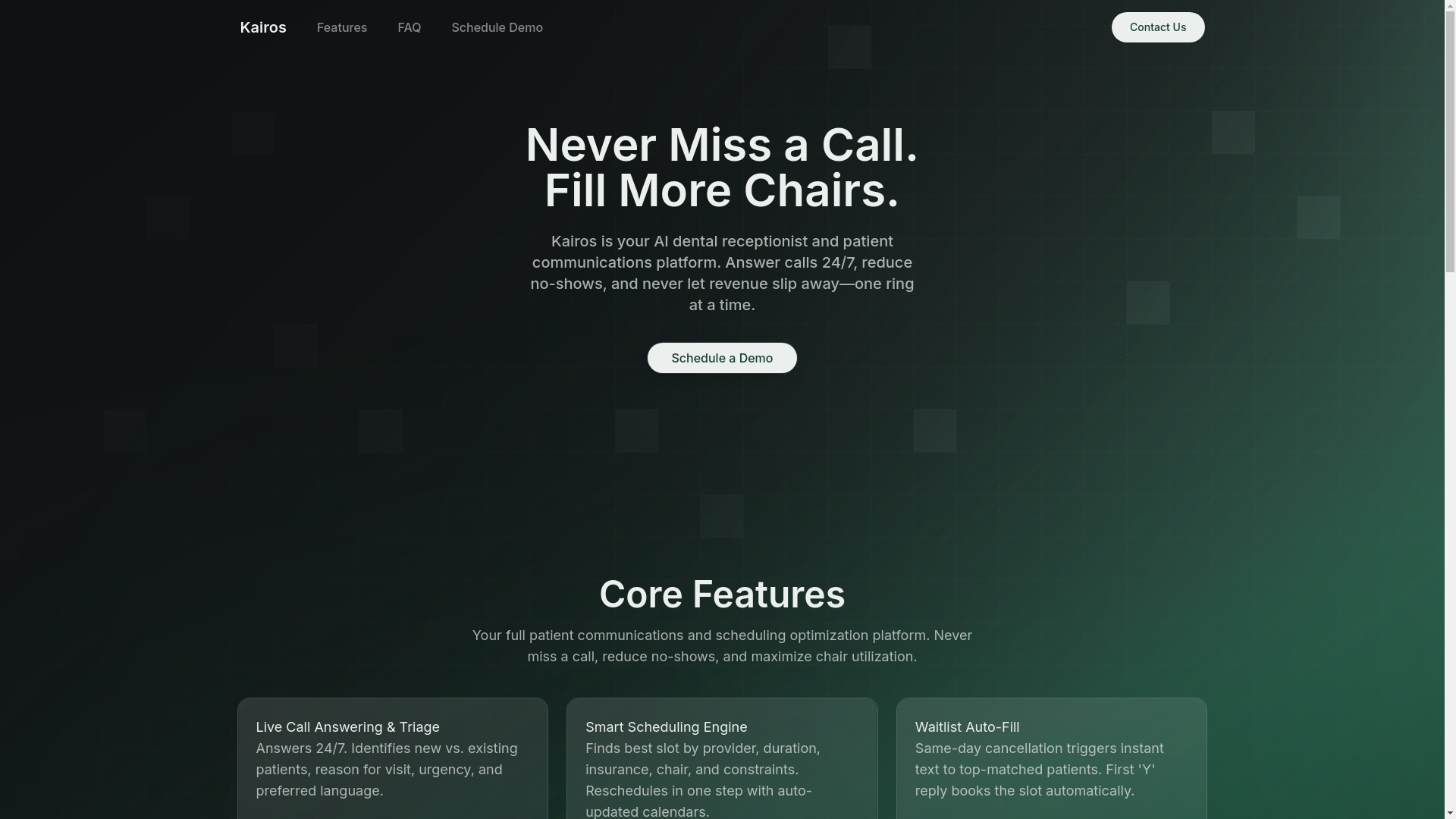 website screenshot of https://kairoshealth.dev/