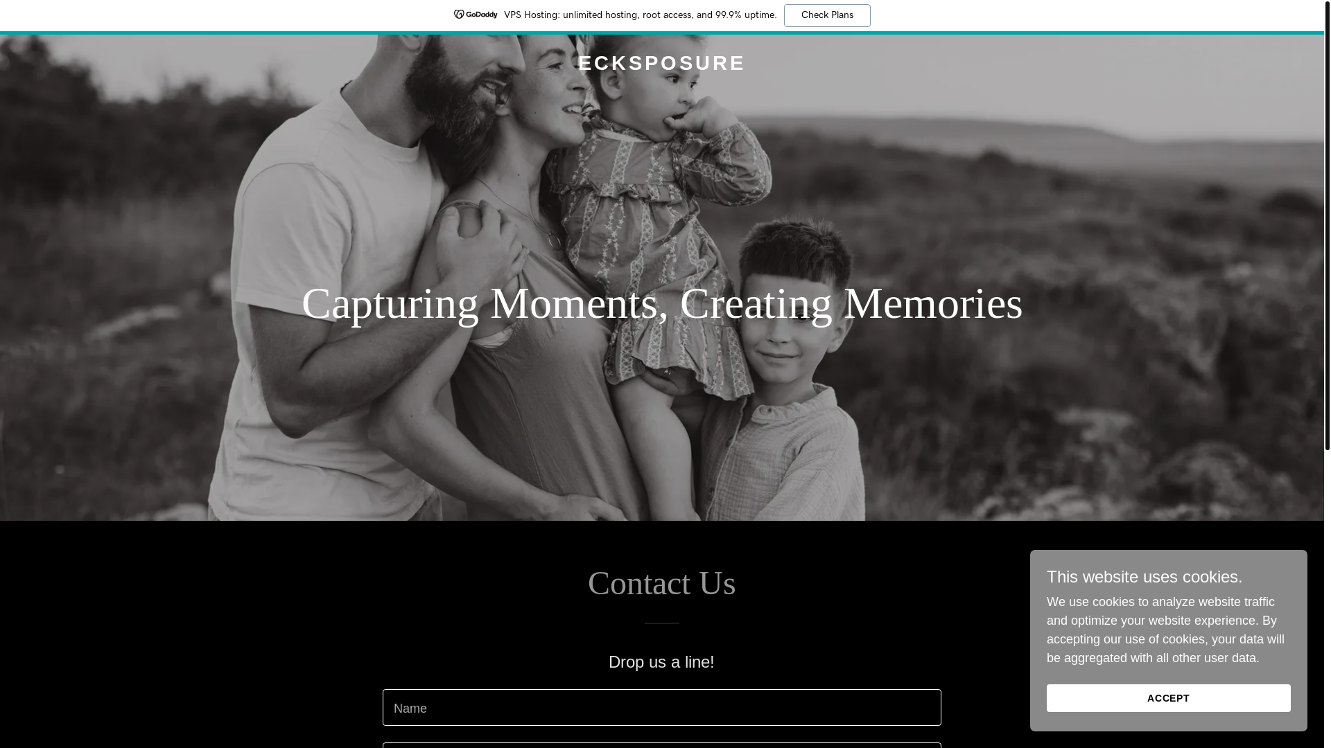 website screenshot of https://ecksposure.com/