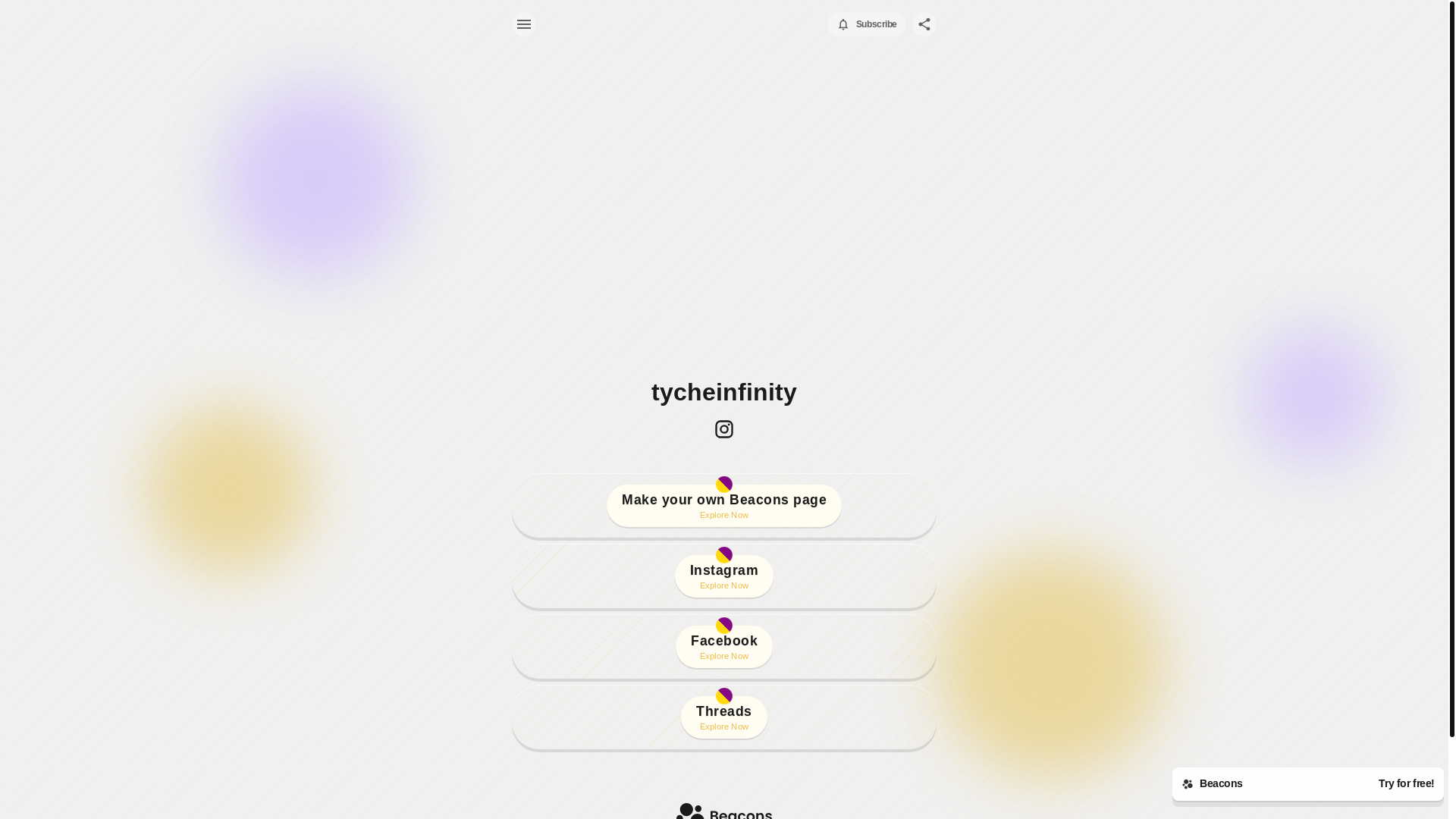 website screenshot of https://tycheinfinity.com/