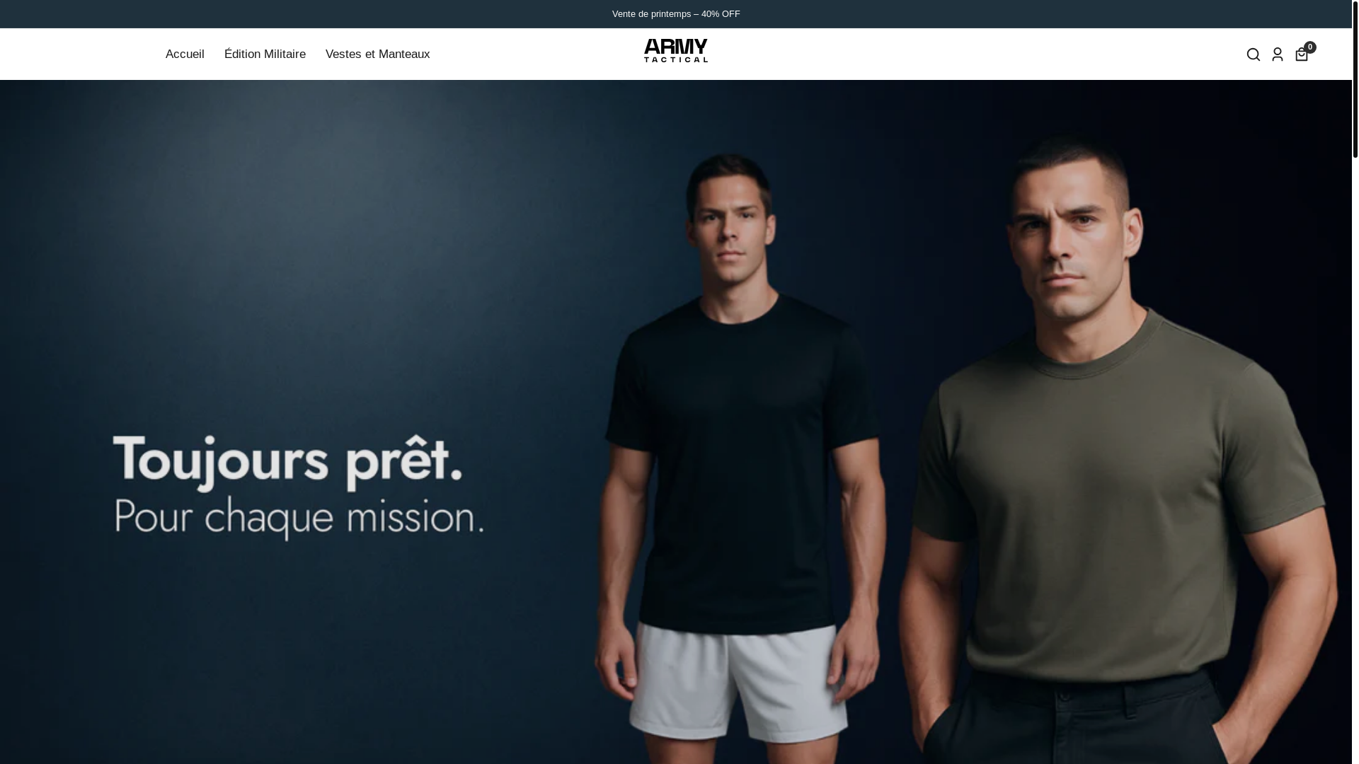 website screenshot of https://armytactical.fr/