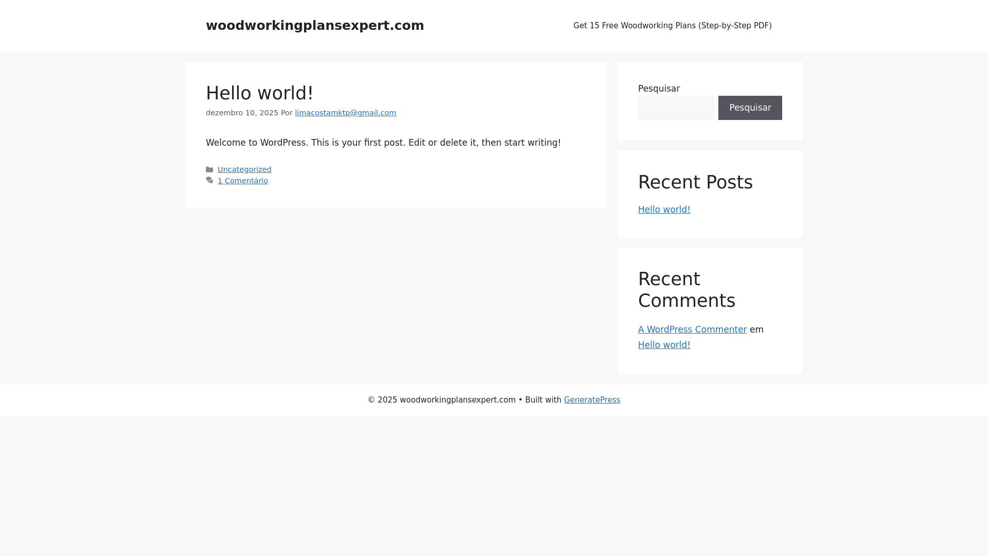 website screenshot of https://woodworkingplansexpert.com/