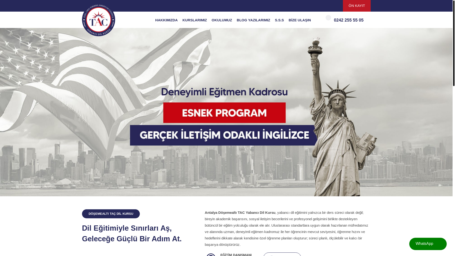 website screenshot of https://dosemealtitacdilkursu.com/