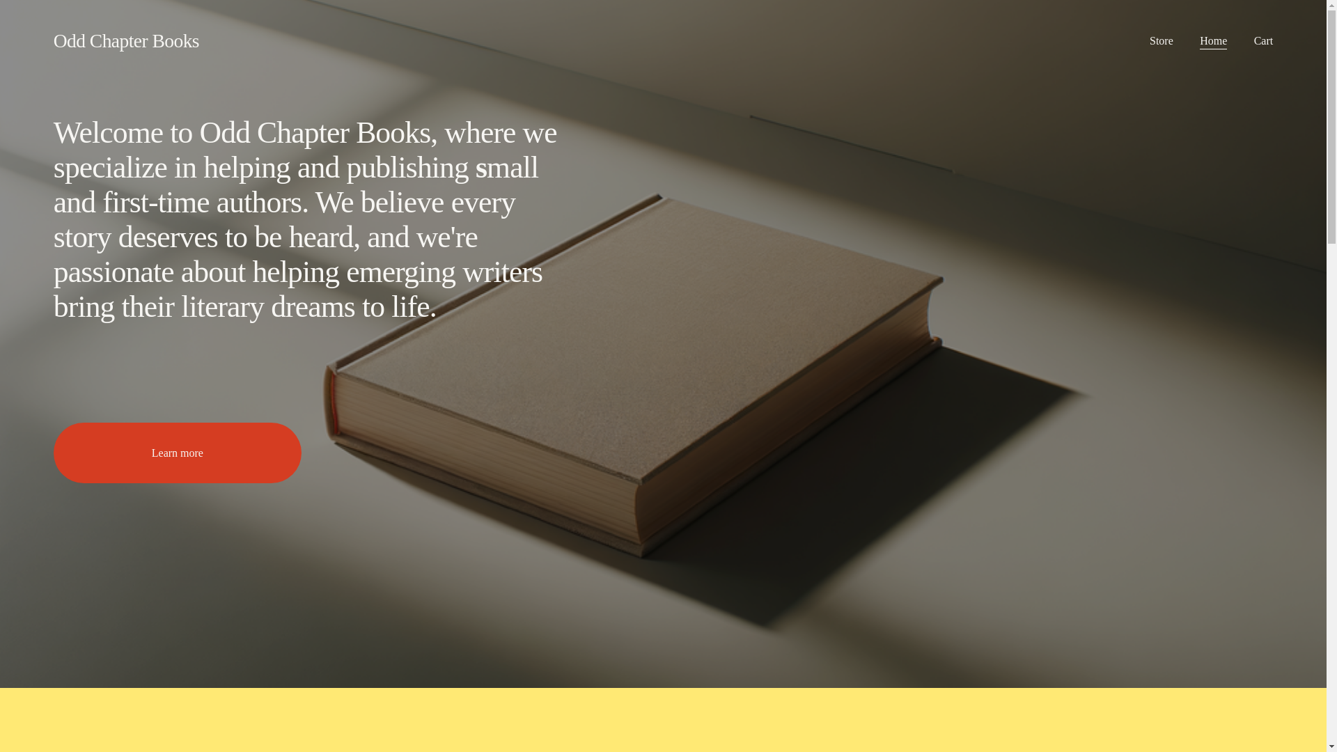 website screenshot of https://oddchapterbooks.com/