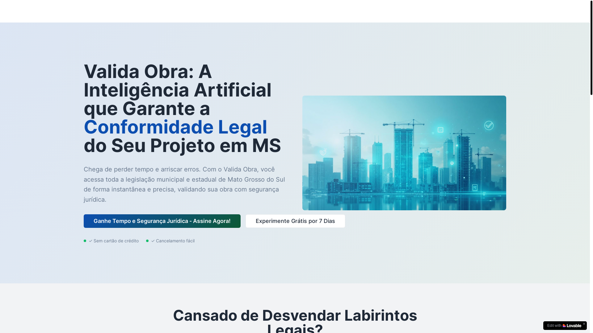 website screenshot of https://validaobra.com/