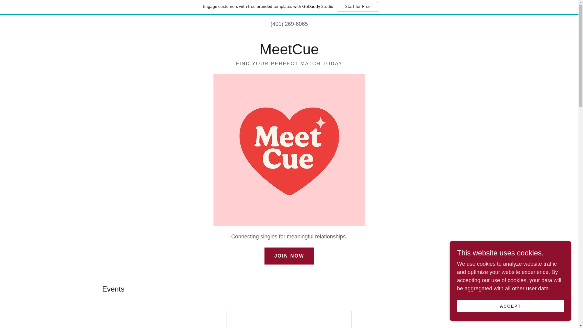 website screenshot of https://meetcue.co/