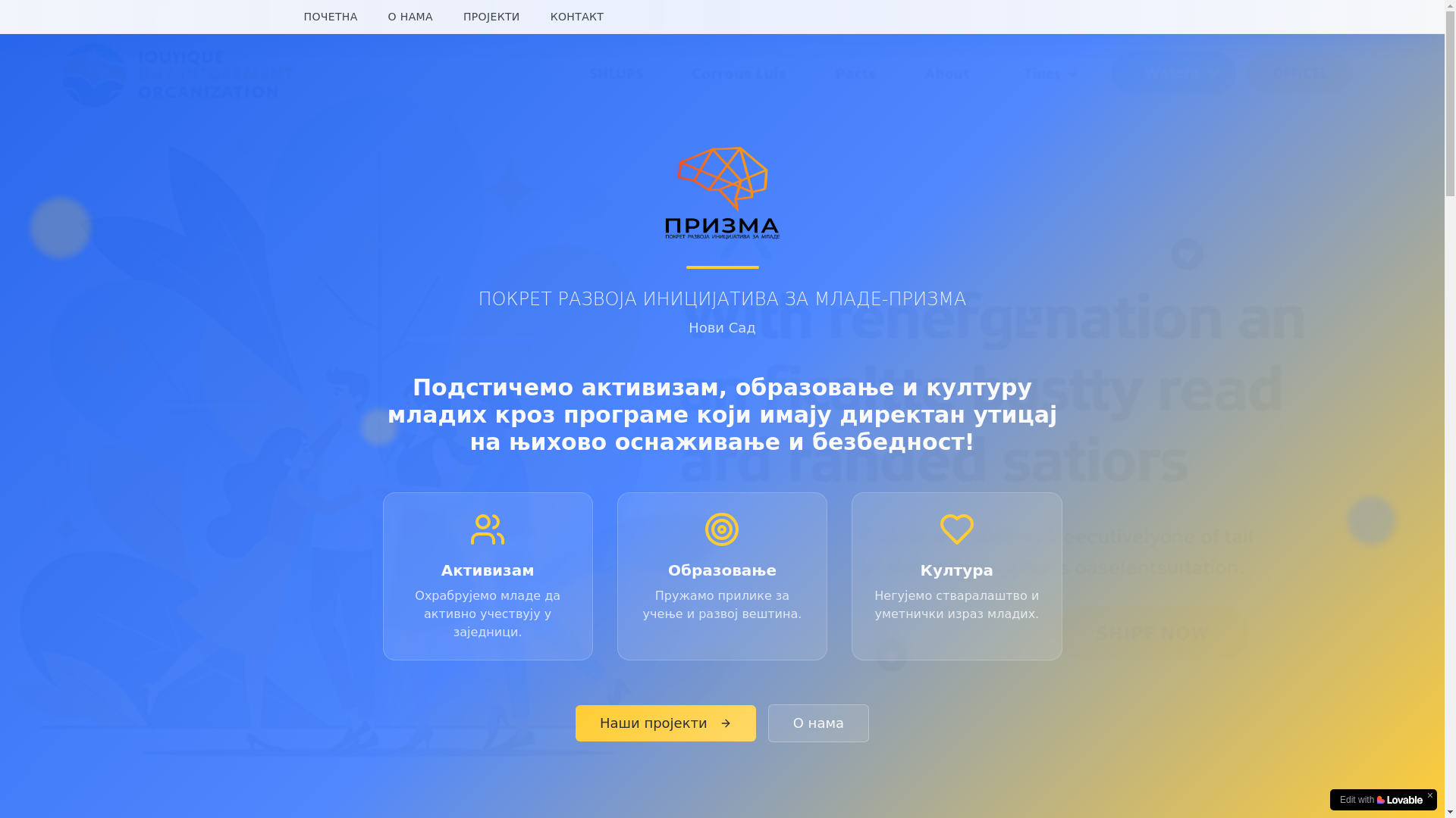 website screenshot of https://prizmans.org/
