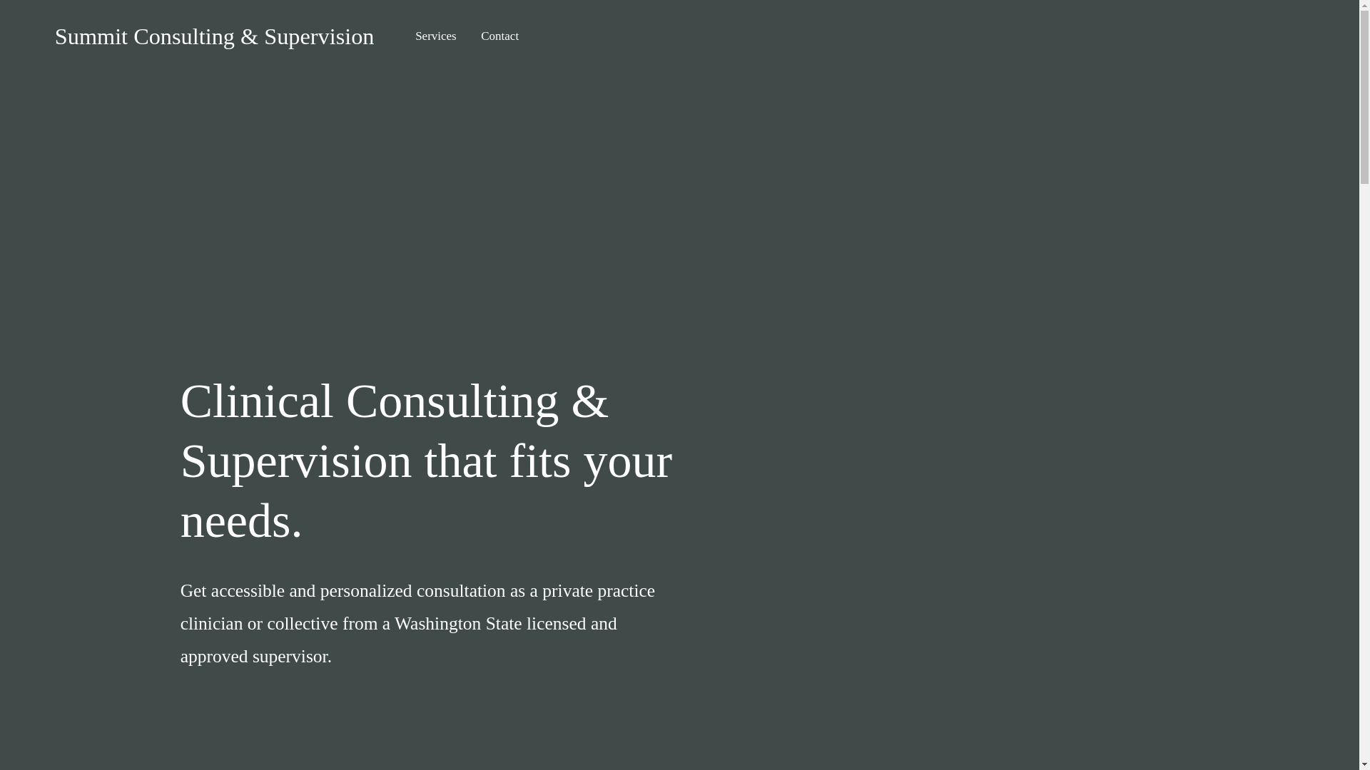 website screenshot of https://summitclinicalsupervision.com/