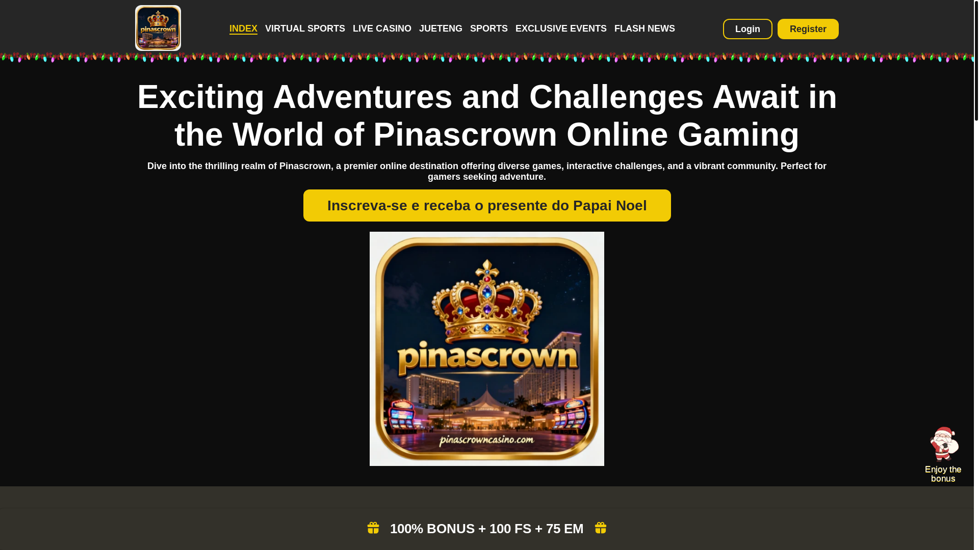 website screenshot of https://pinascrowncasino.com/