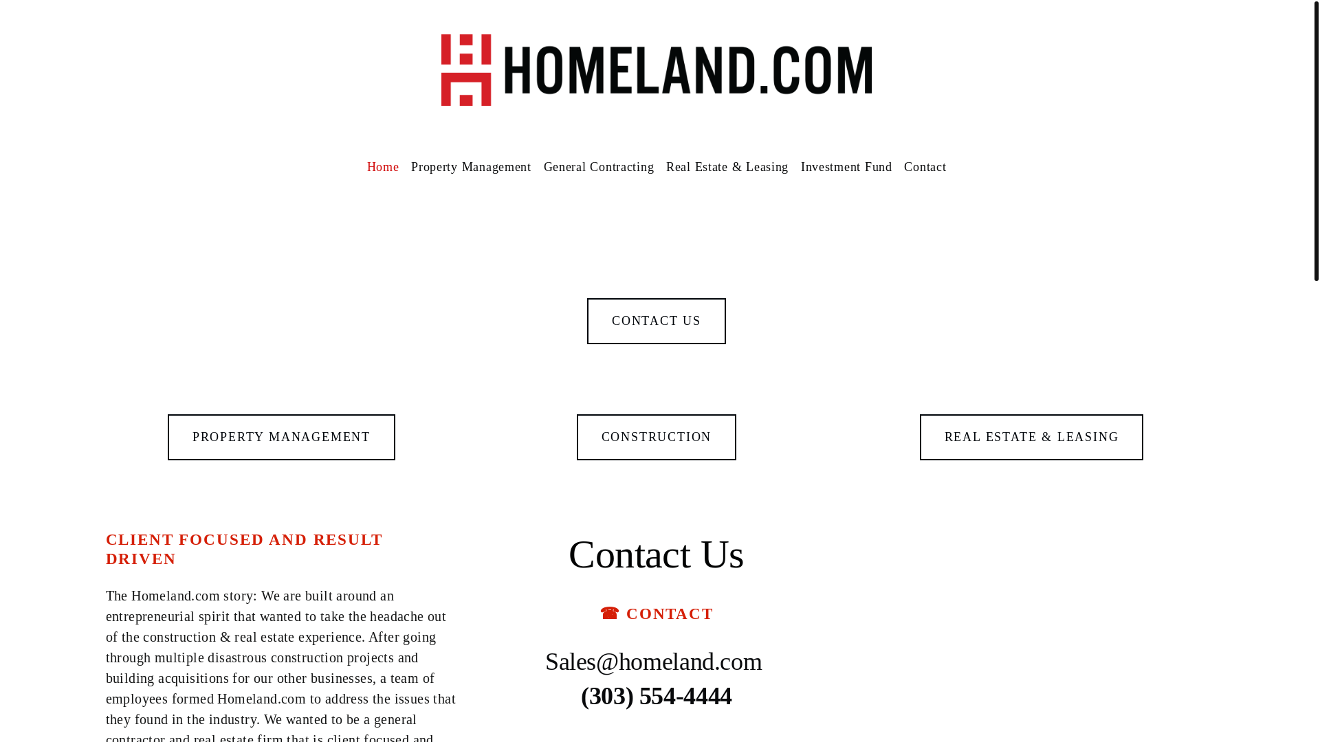 website screenshot of https://homeland.com/