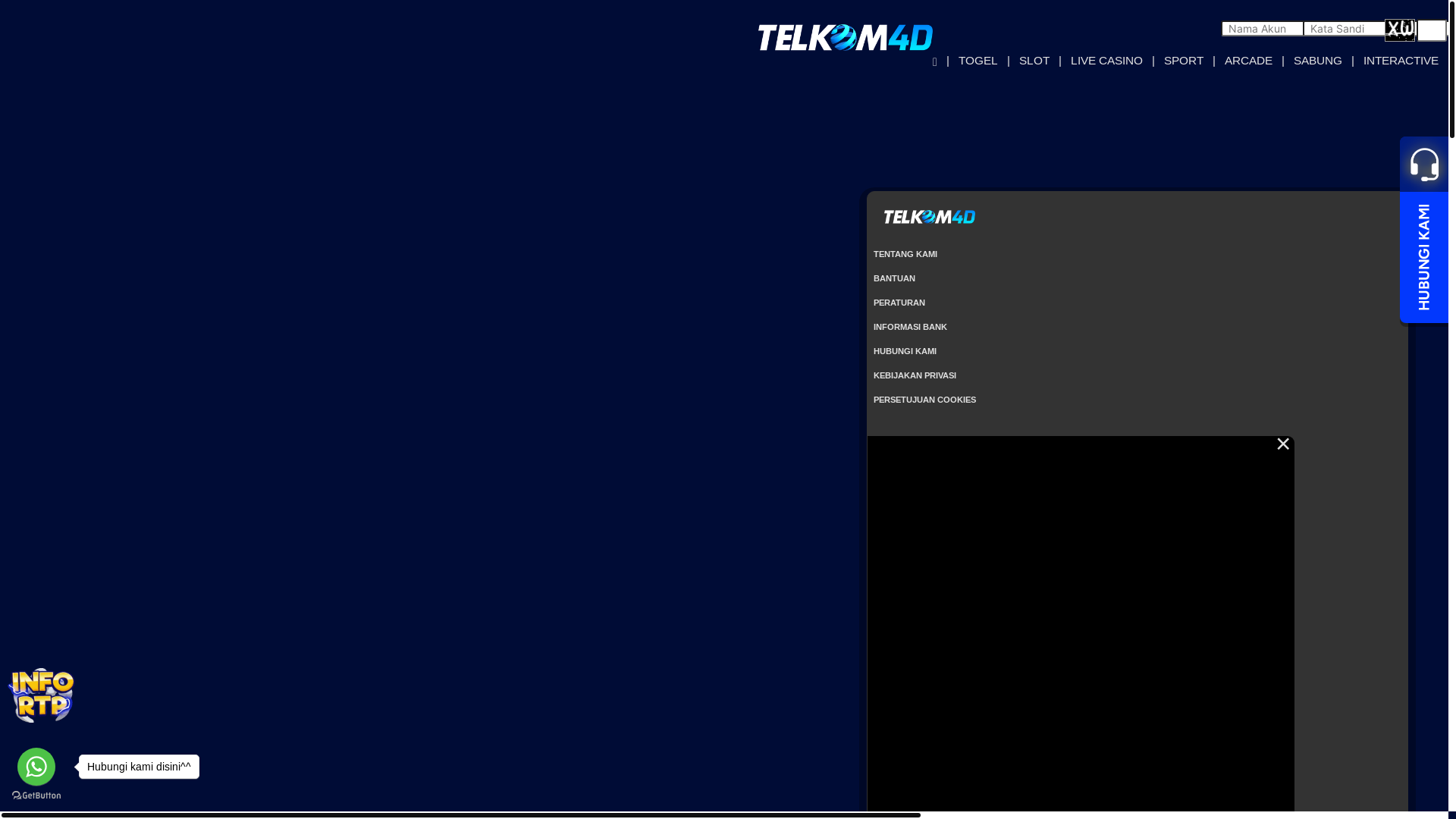 website screenshot of https://telkom4dmimi.com/