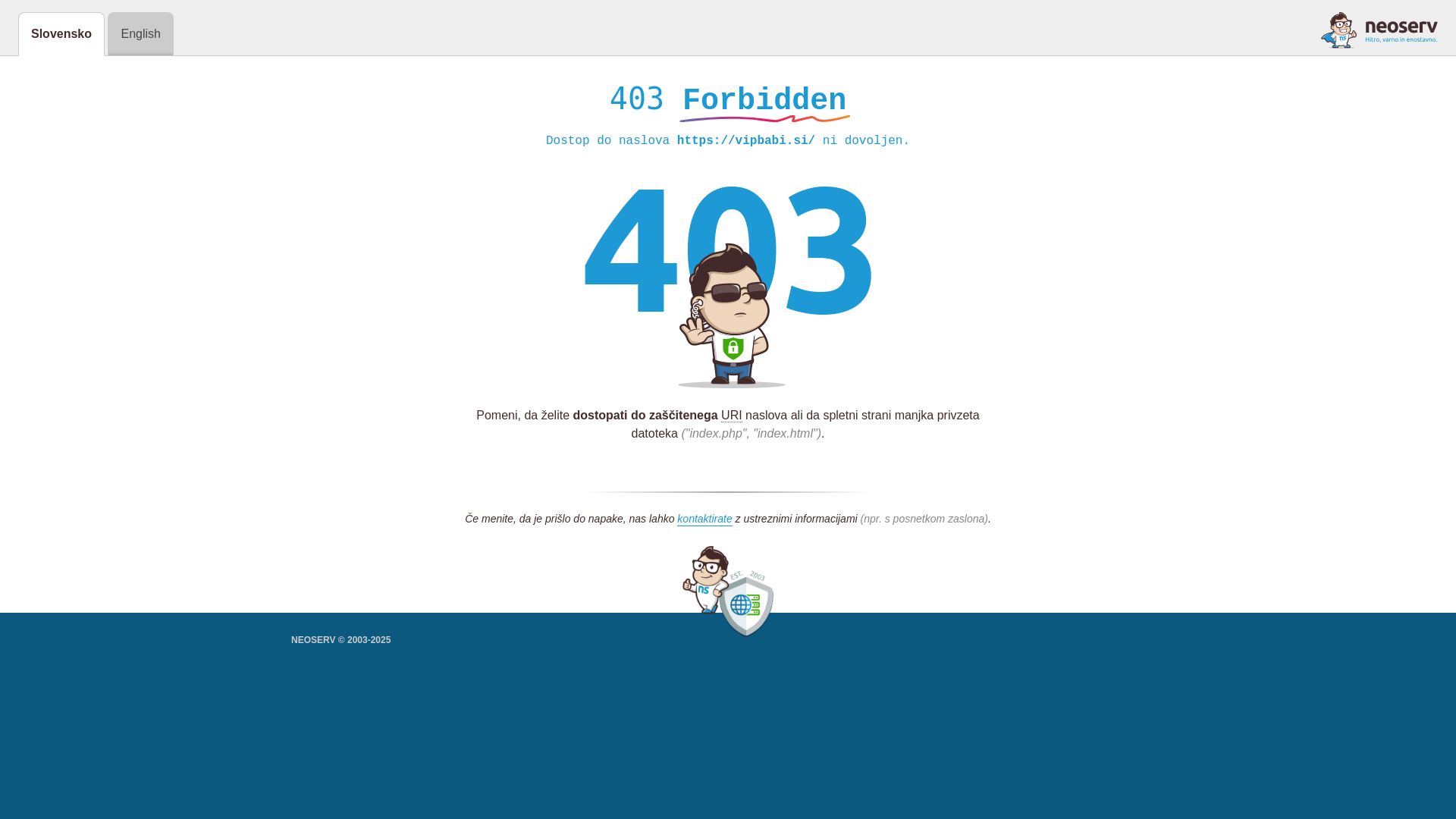 website screenshot of https://vipbabi.si/