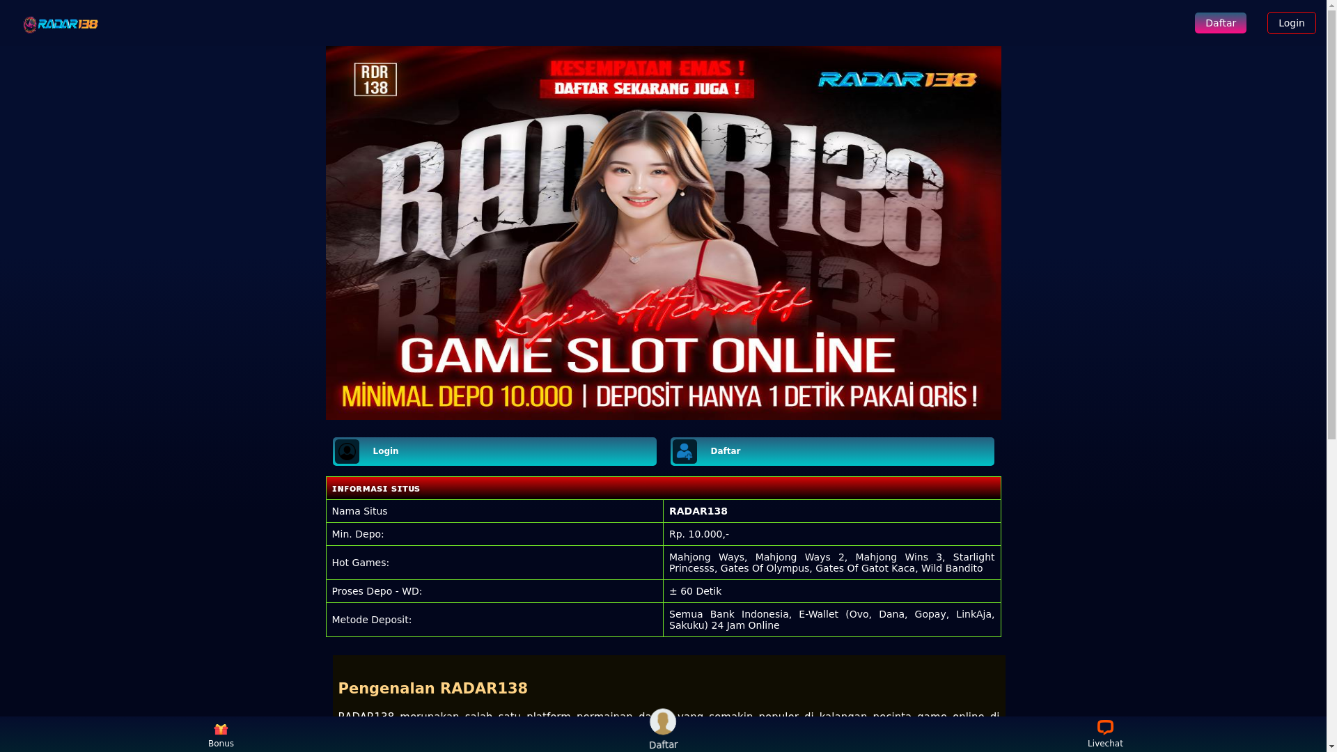 website screenshot of https://radar138aff7.pages.dev/