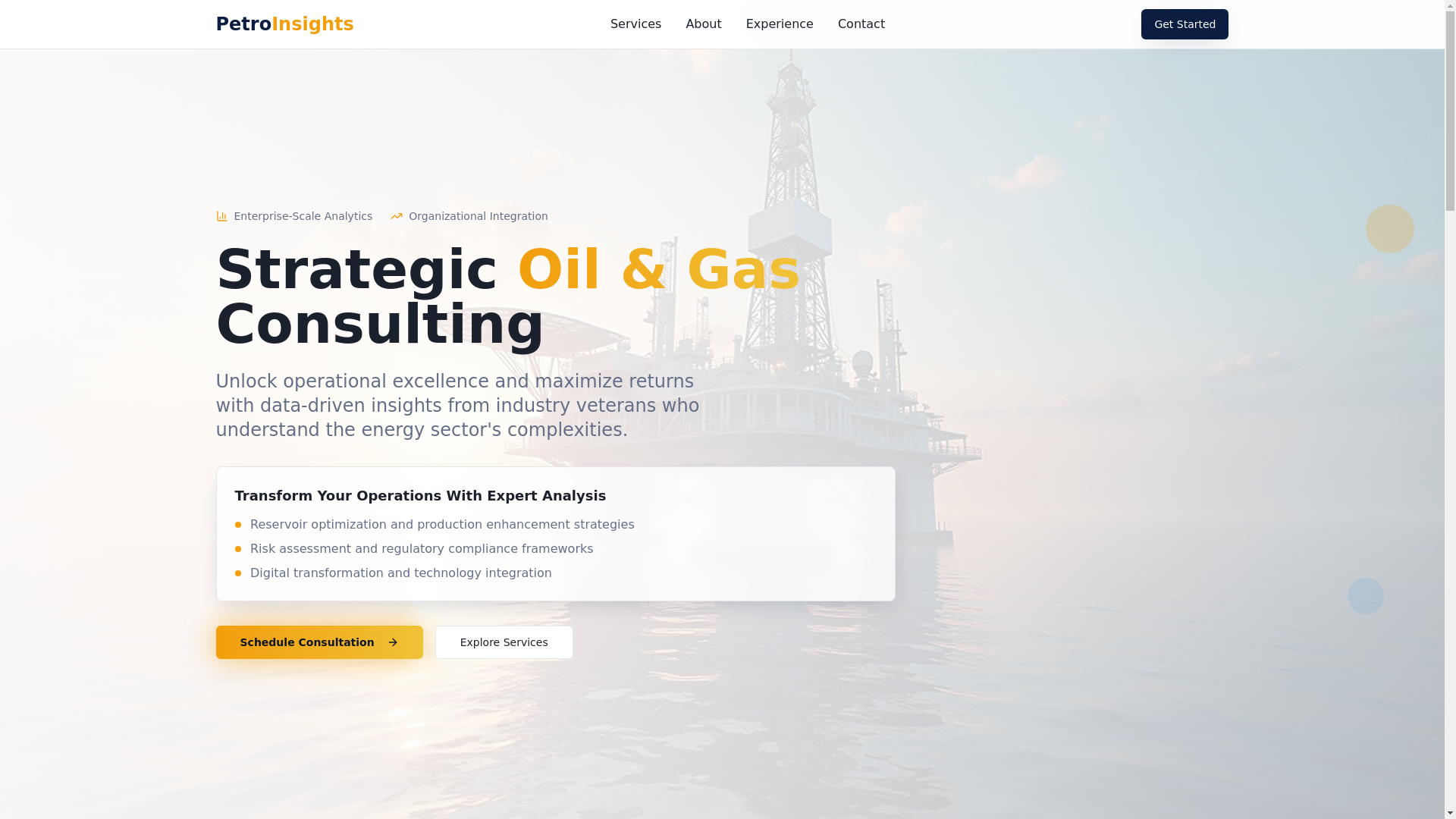 website screenshot of https://petro-insights-website.pages.dev/