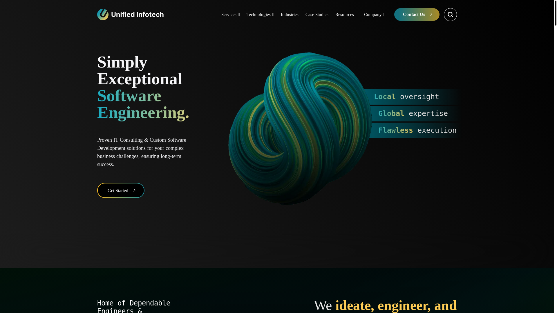 website screenshot of https://unifiedinfotechapp.com/
