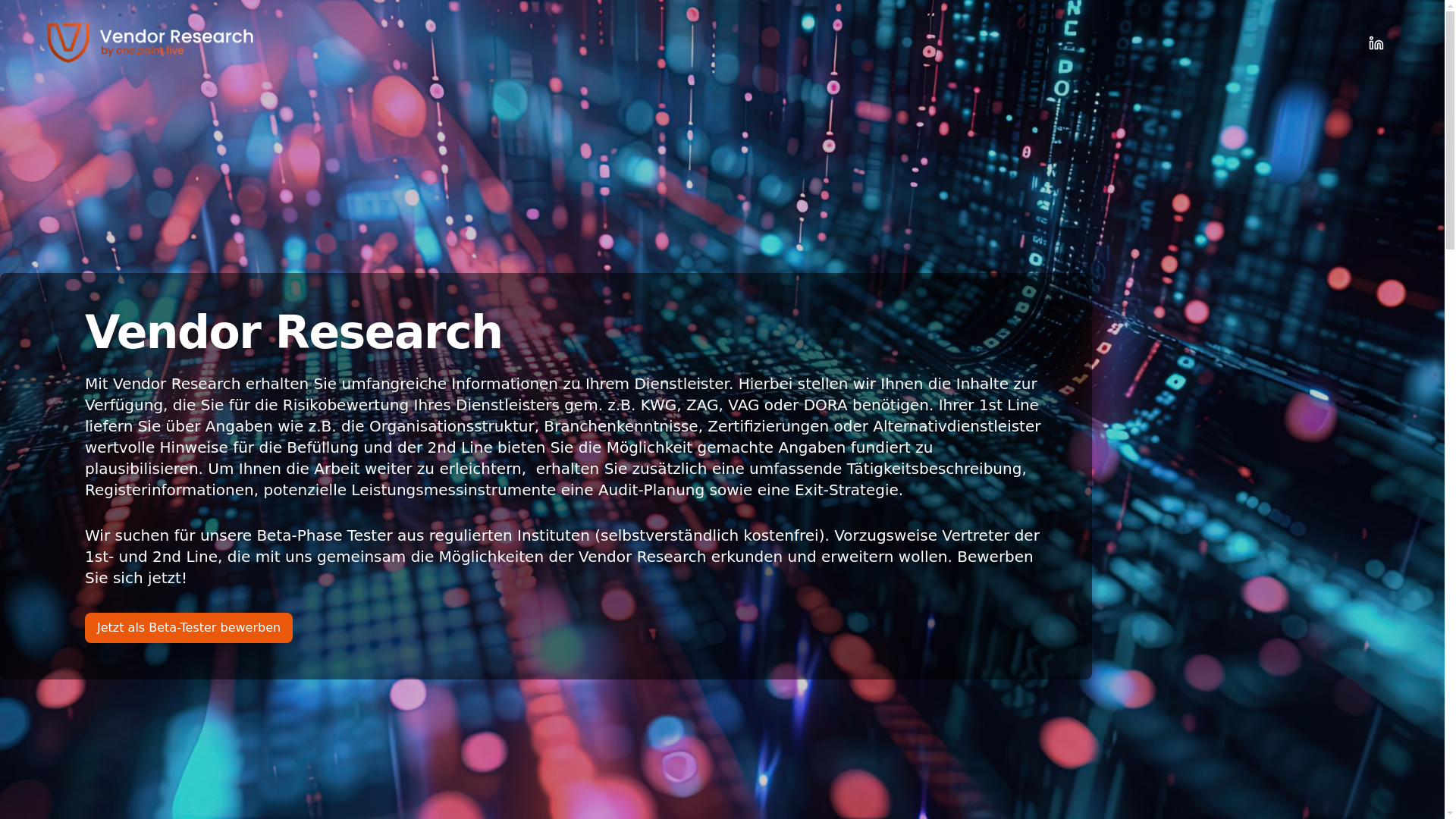 website screenshot of https://vendor-research.de/