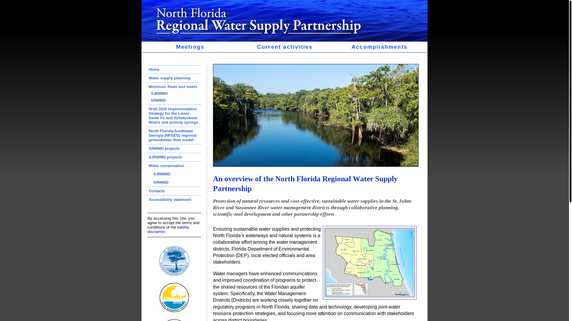 website screenshot of https://www.northfloridawater.com