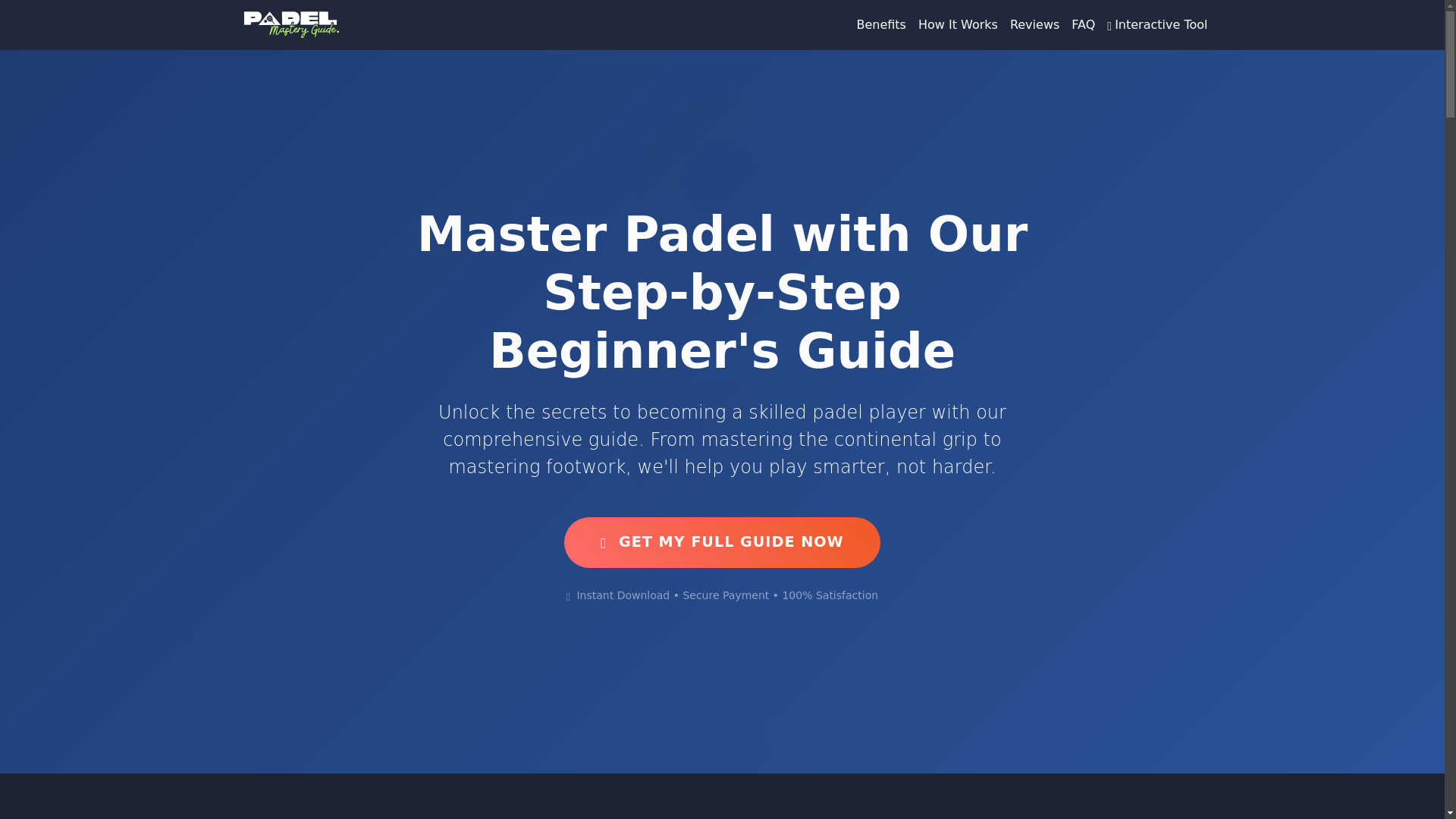 website screenshot of https://padelmasteryguide.com/