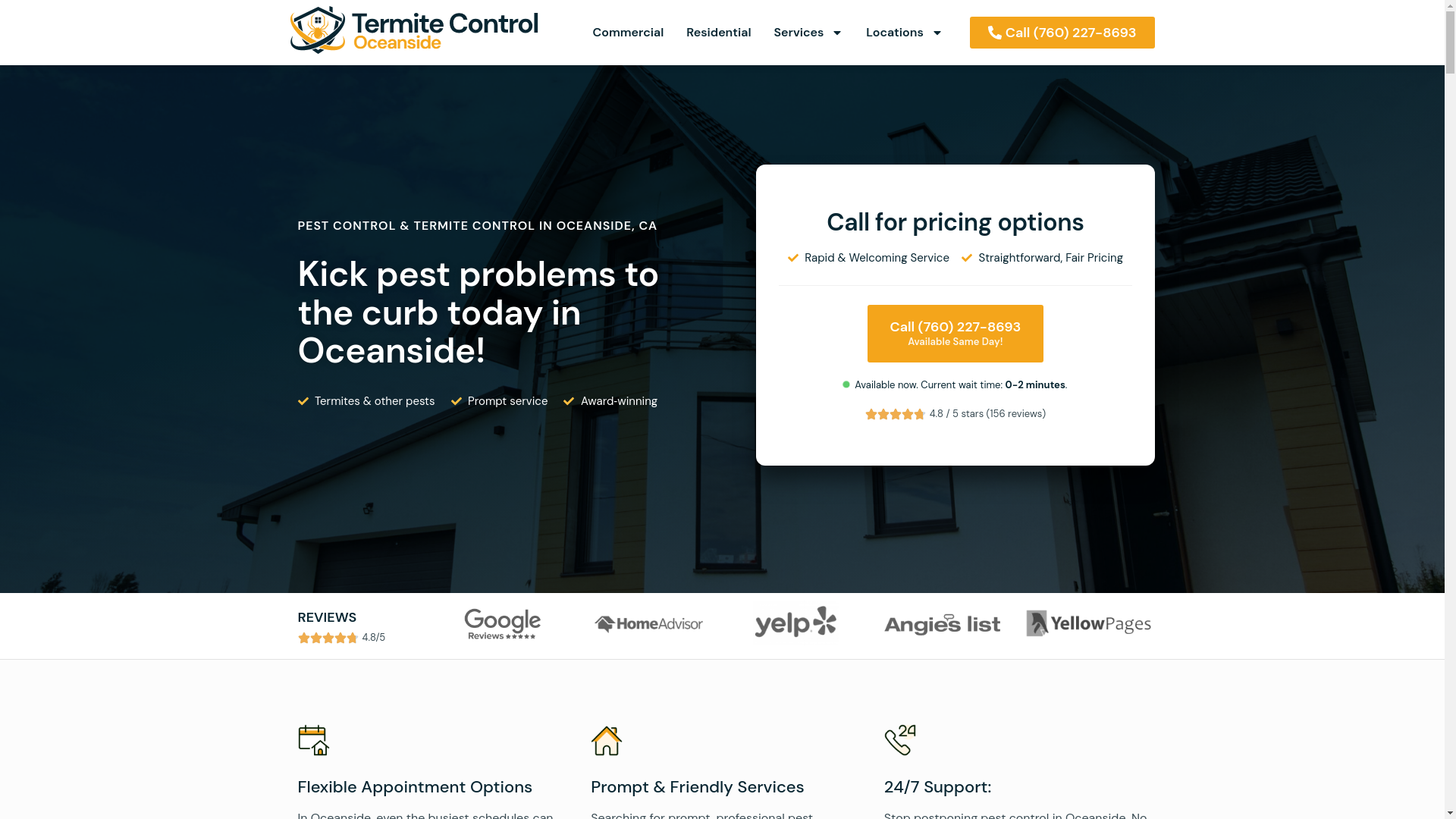 website screenshot of https://oceansidetermites.com/