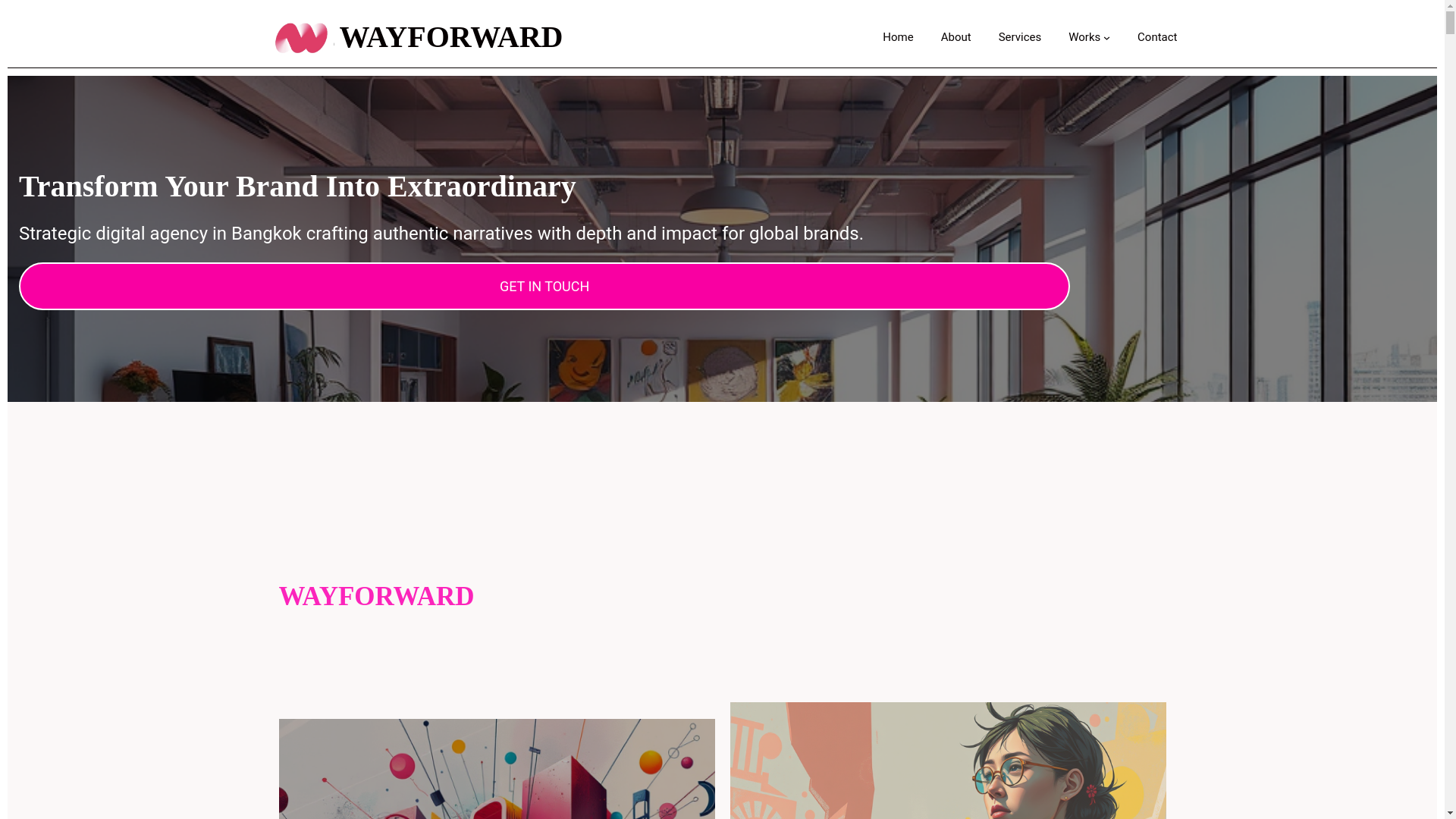 website screenshot of https://wayforwardagency.com/