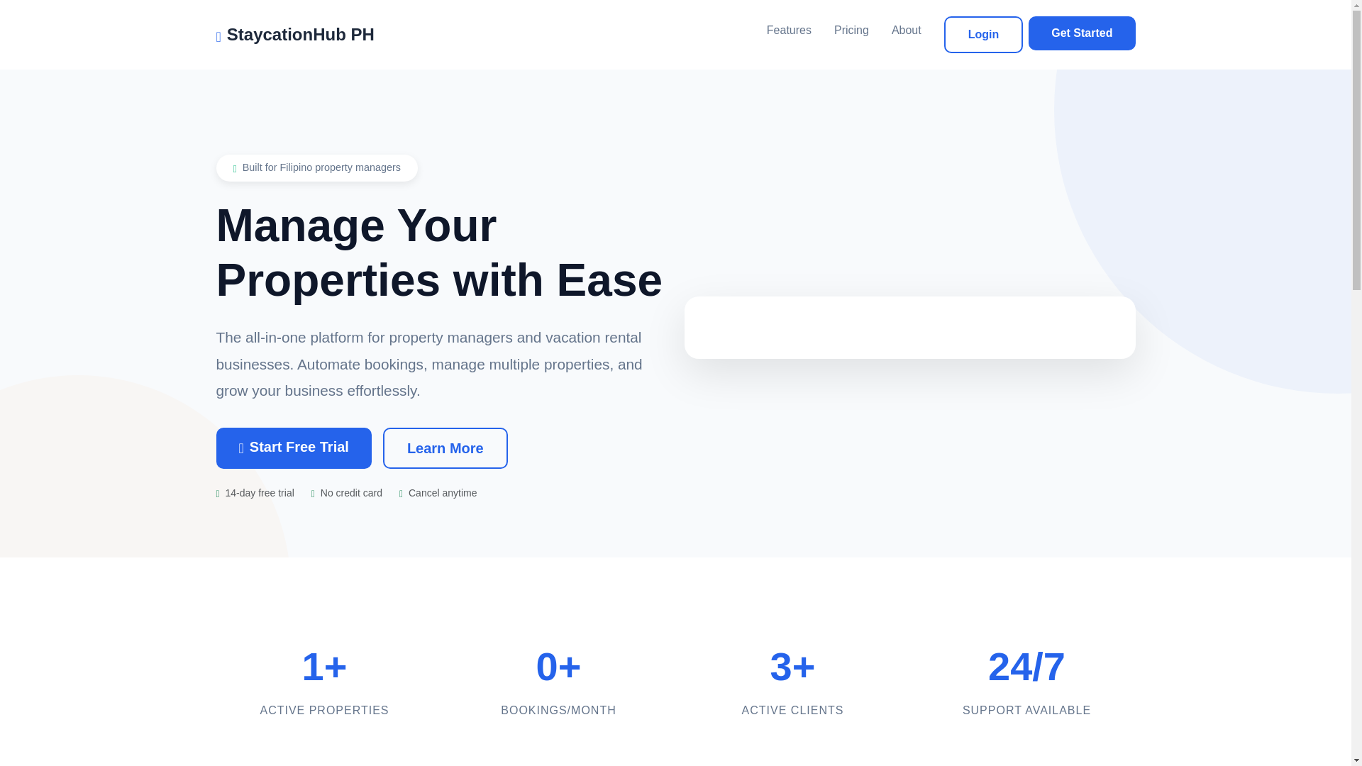 website screenshot of https://staycationhubph.com/