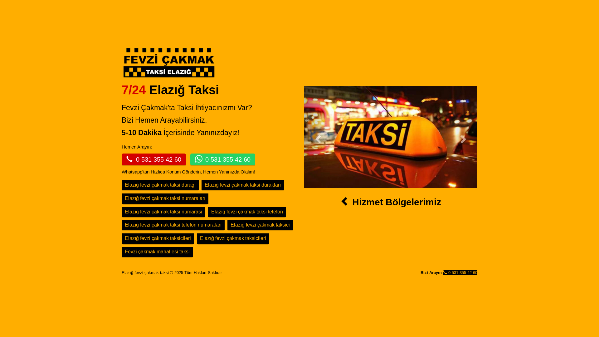 website screenshot of https://fevzicakmaktaksi.com/