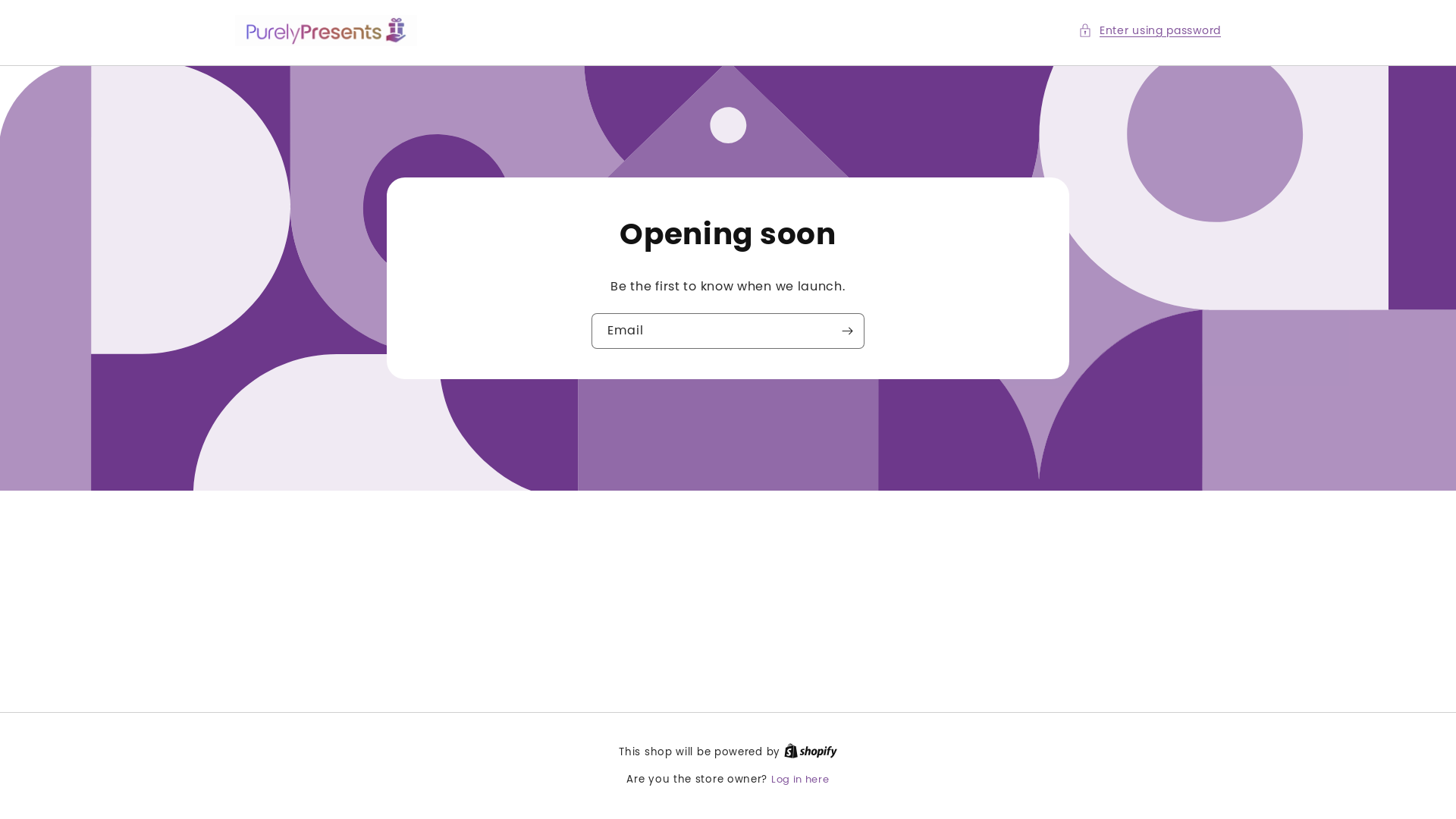 website screenshot of https://purelypresentsshop.com/