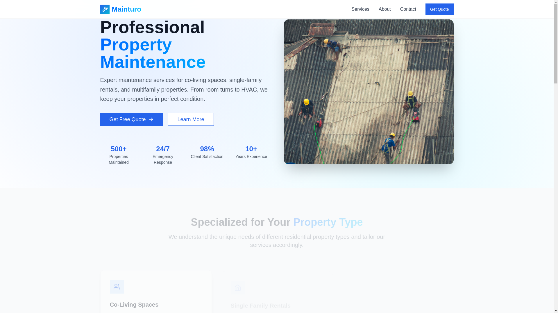 website screenshot of https://mainturo.com/