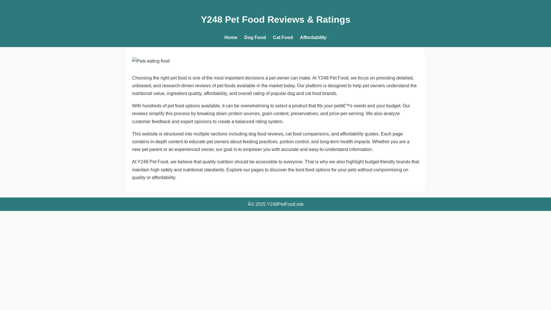 website screenshot of https://y248petfood.site/