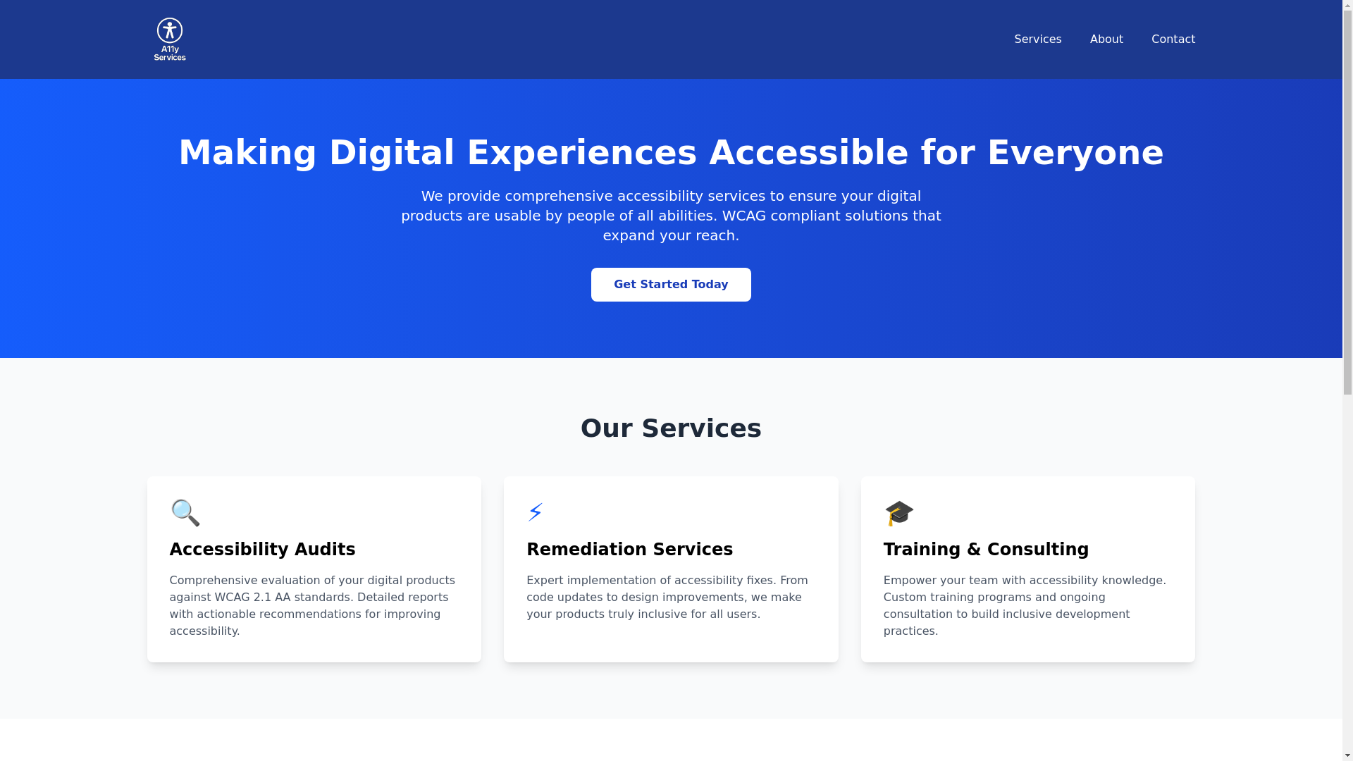 website screenshot of https://a11yservices.pages.dev/
