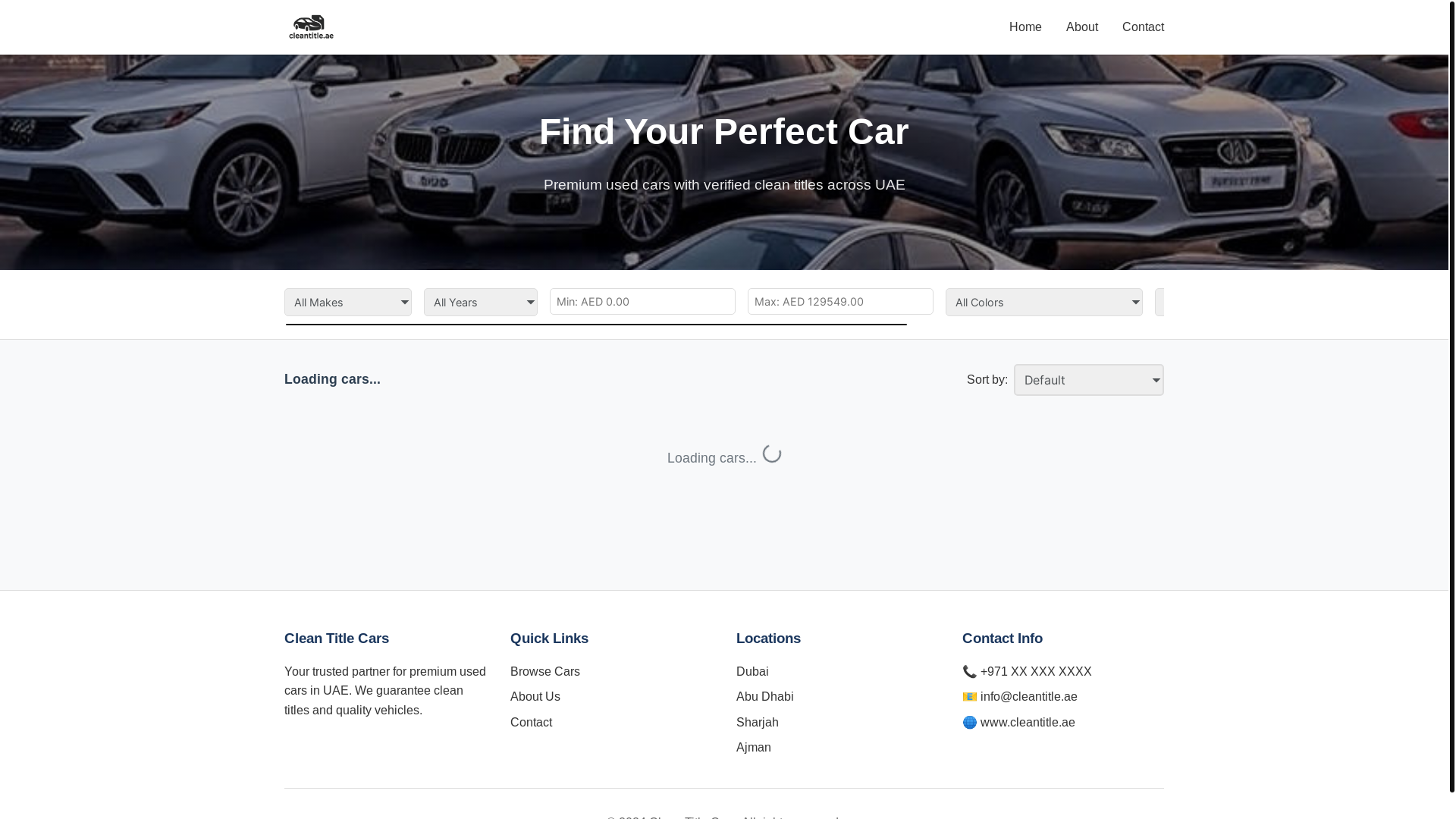 website screenshot of https://cleantitle.ae/