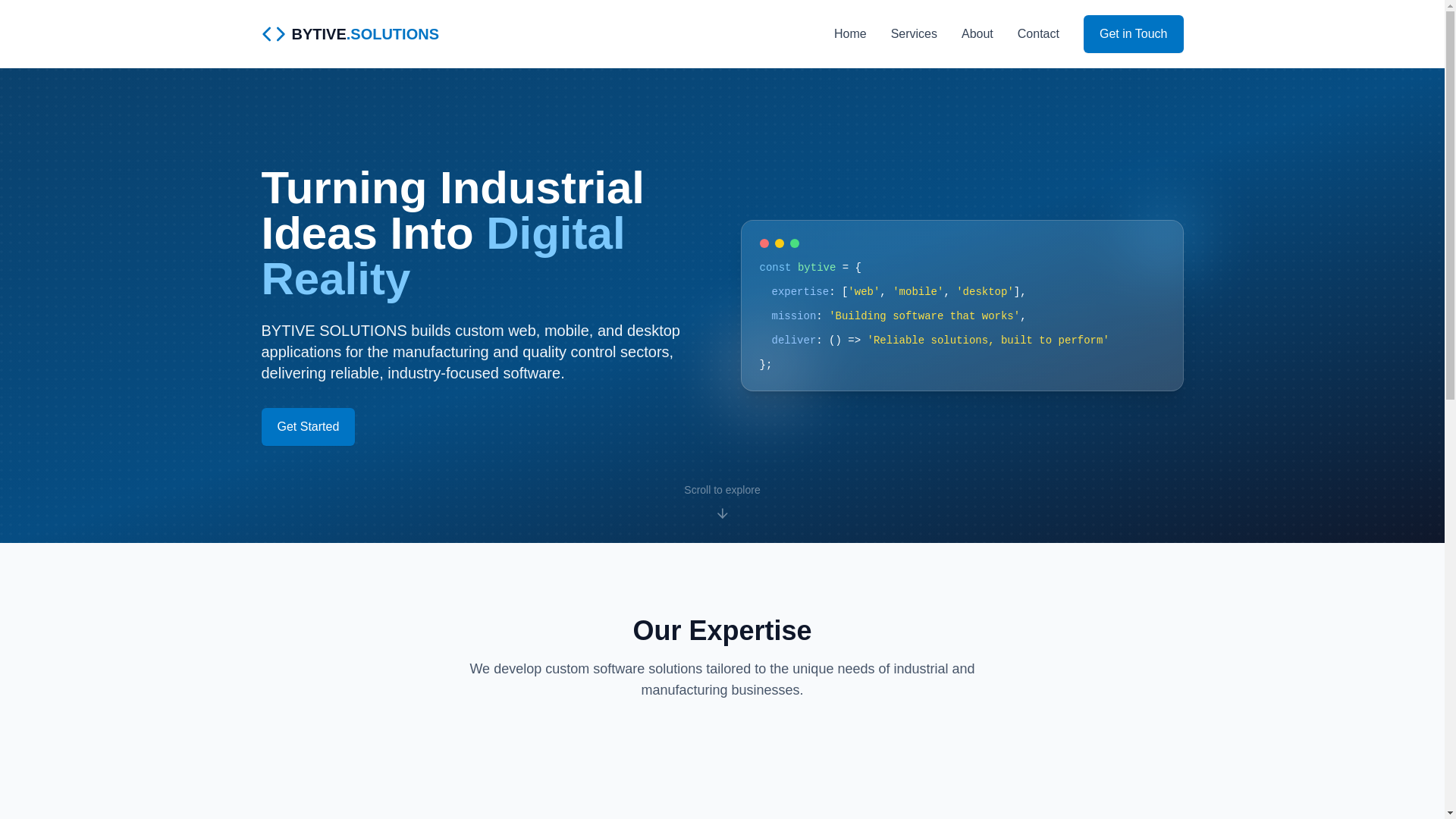 website screenshot of https://bytive-website.pages.dev/