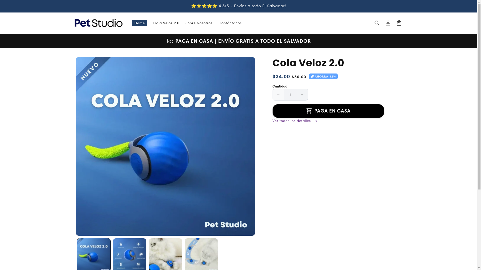 website screenshot of https://petstudiosv.com/