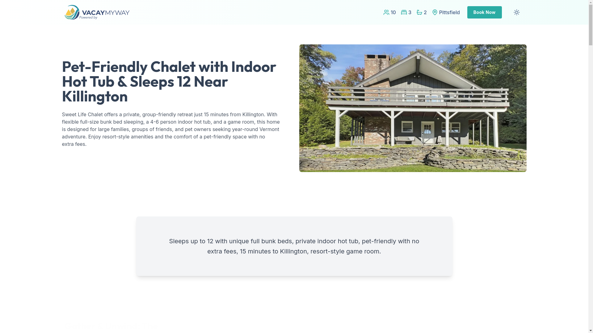 website screenshot of https://skichalet.camp/