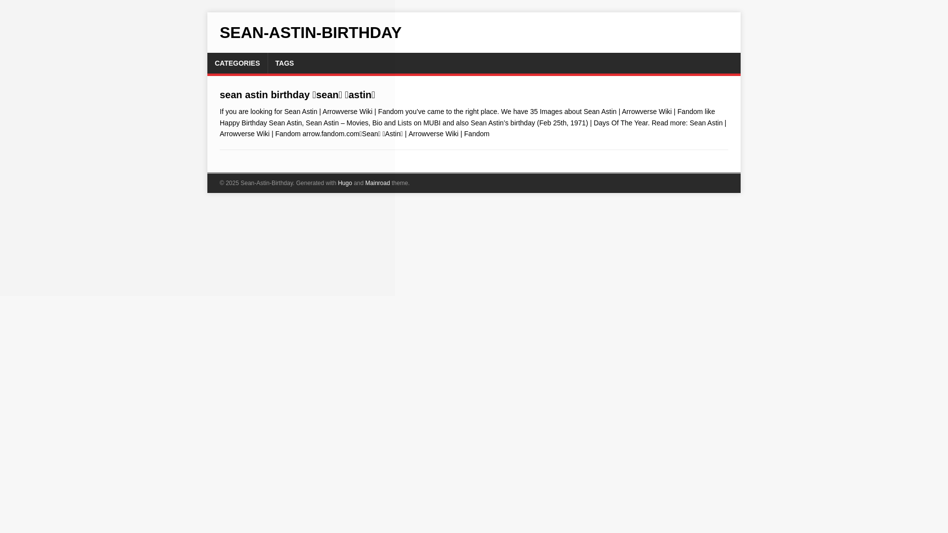 website screenshot of https://sean-astin-birthday20250921.pages.dev/