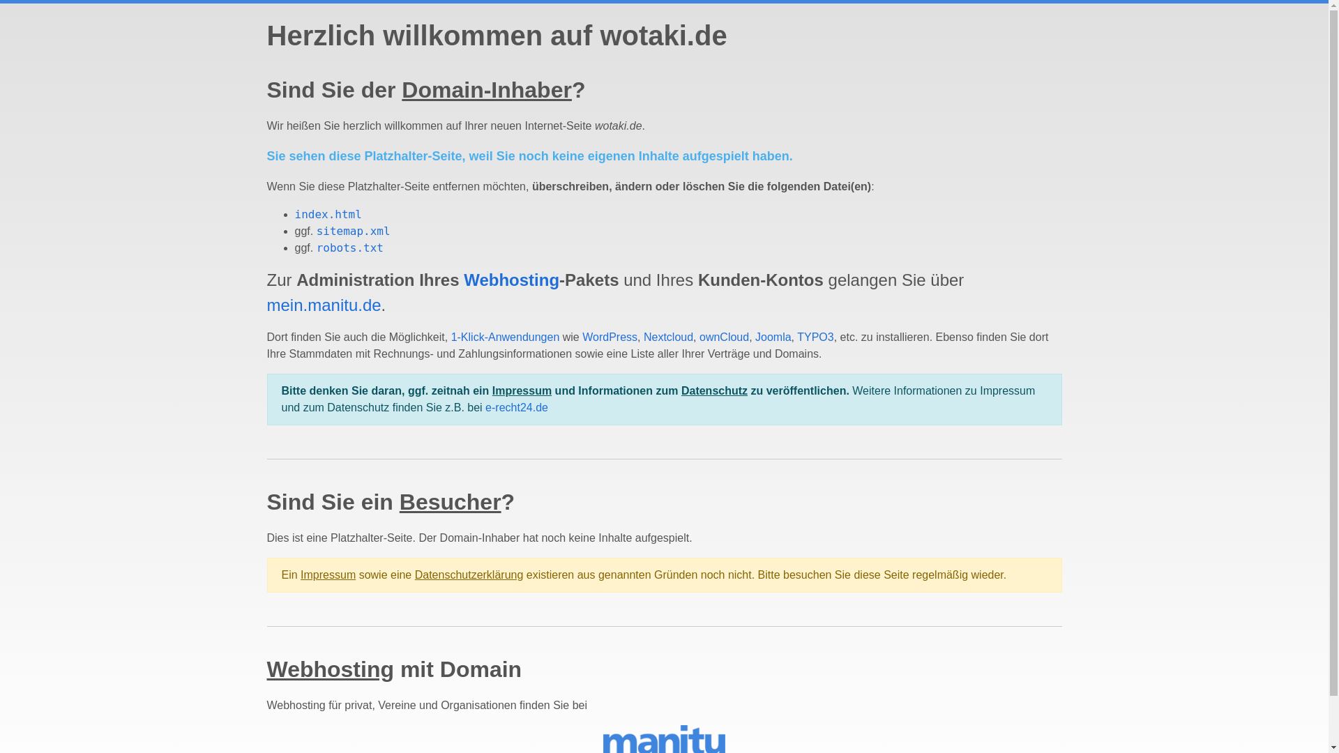 website screenshot of https://wotaki.de/