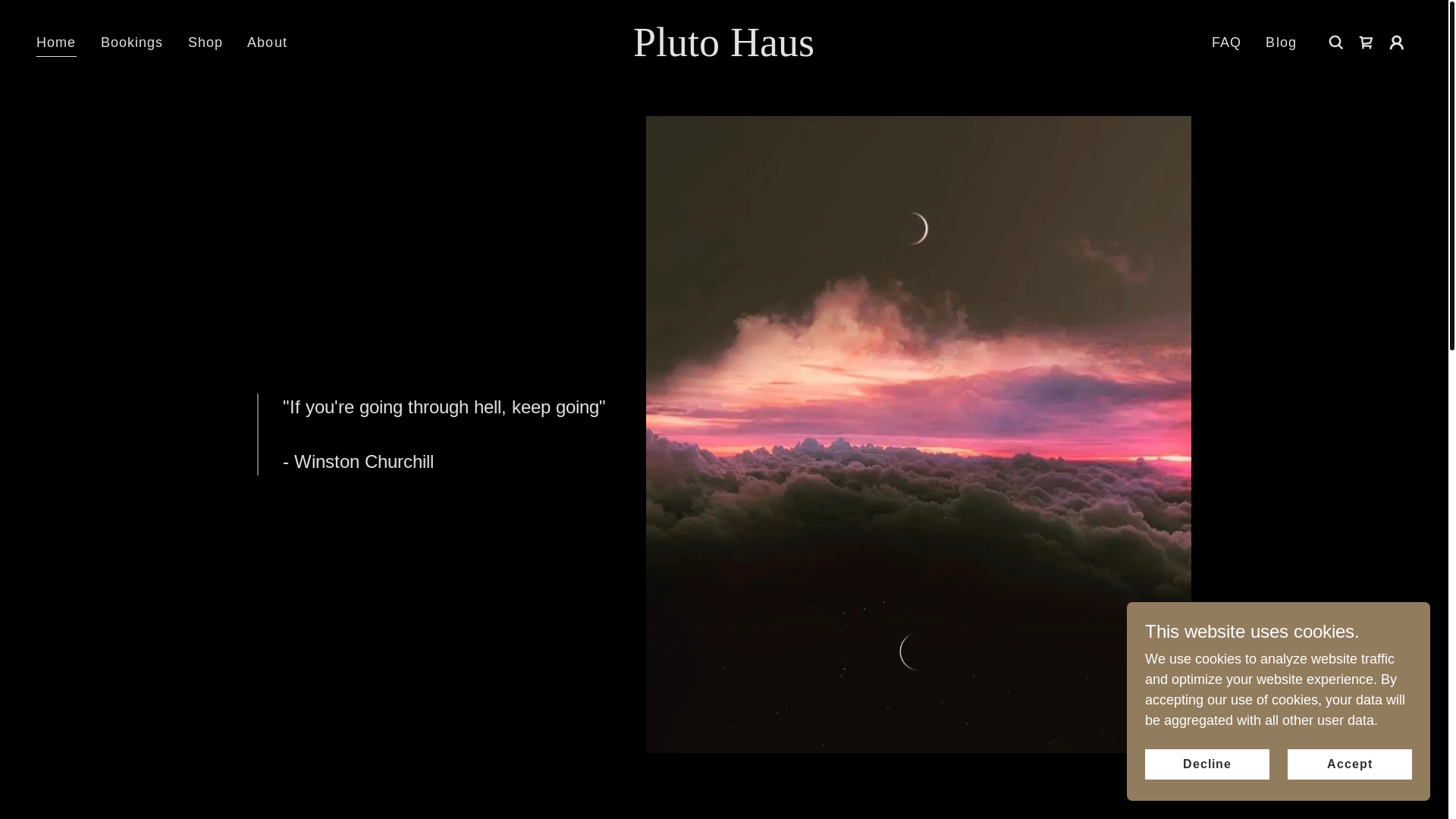 website screenshot of https://plutohaus.com/