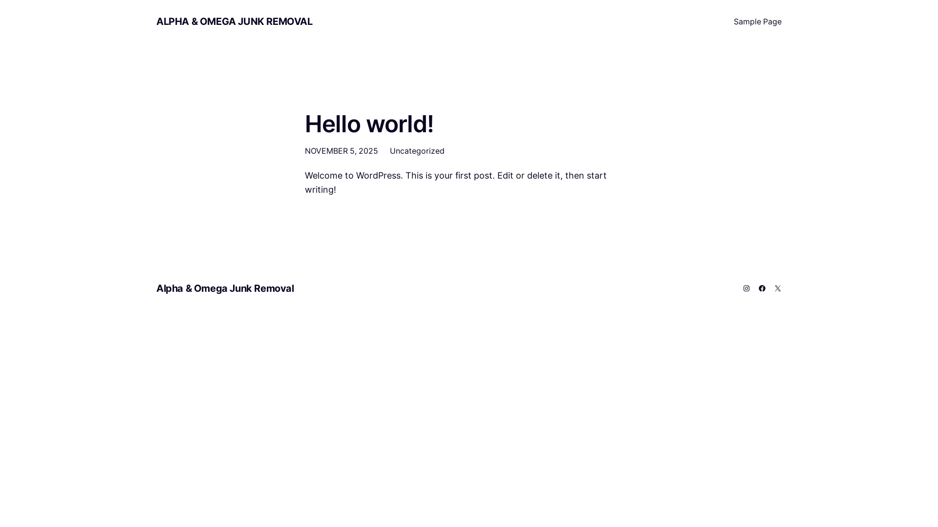 website screenshot of https://alphaandomegajunkremoval.net/