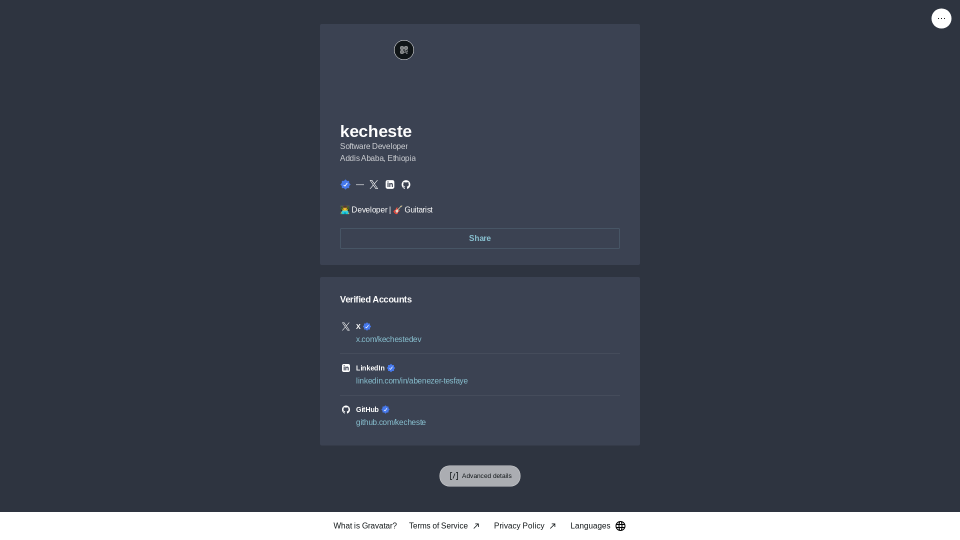 website screenshot of https://kecheste.link/