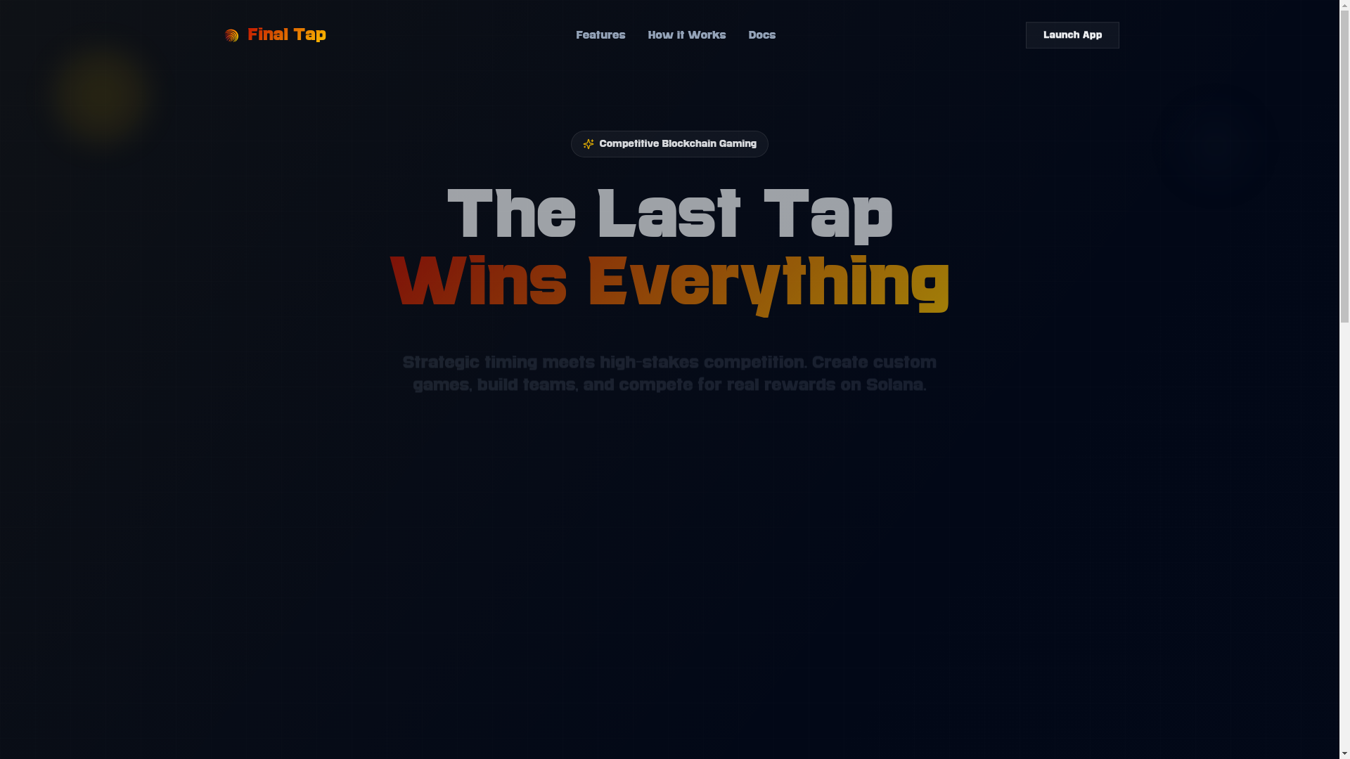 website screenshot of https://finaltap-landing-page.pages.dev/